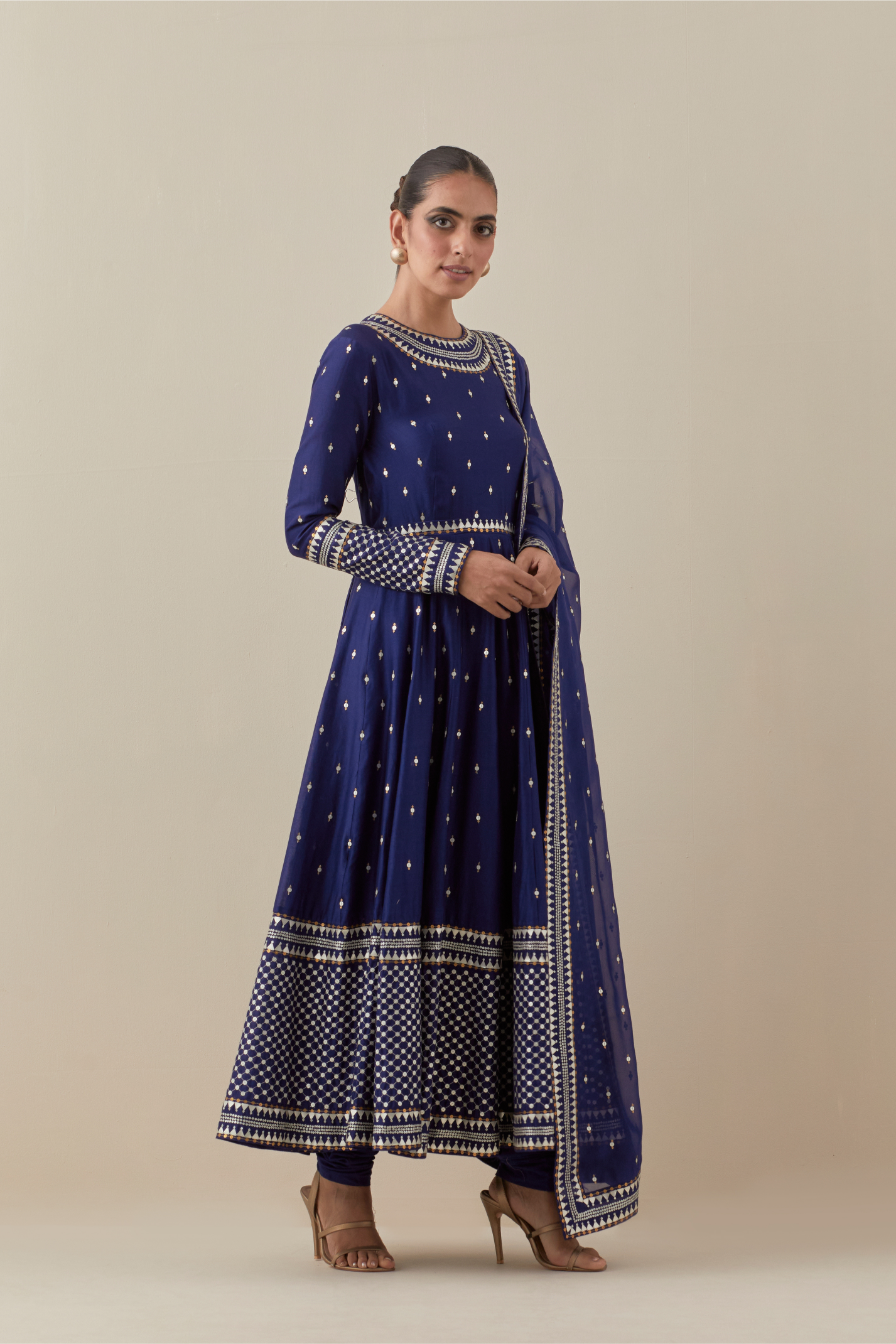 Jaal Border Anarkali Set