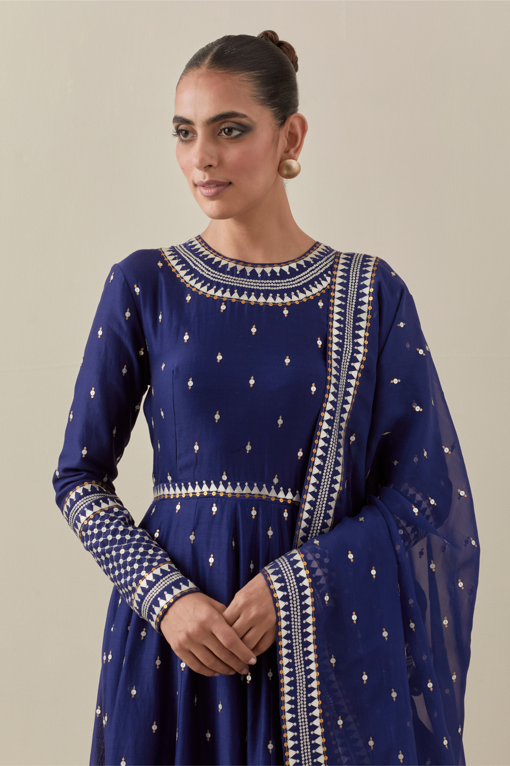 Jaal Border Anarkali Set
