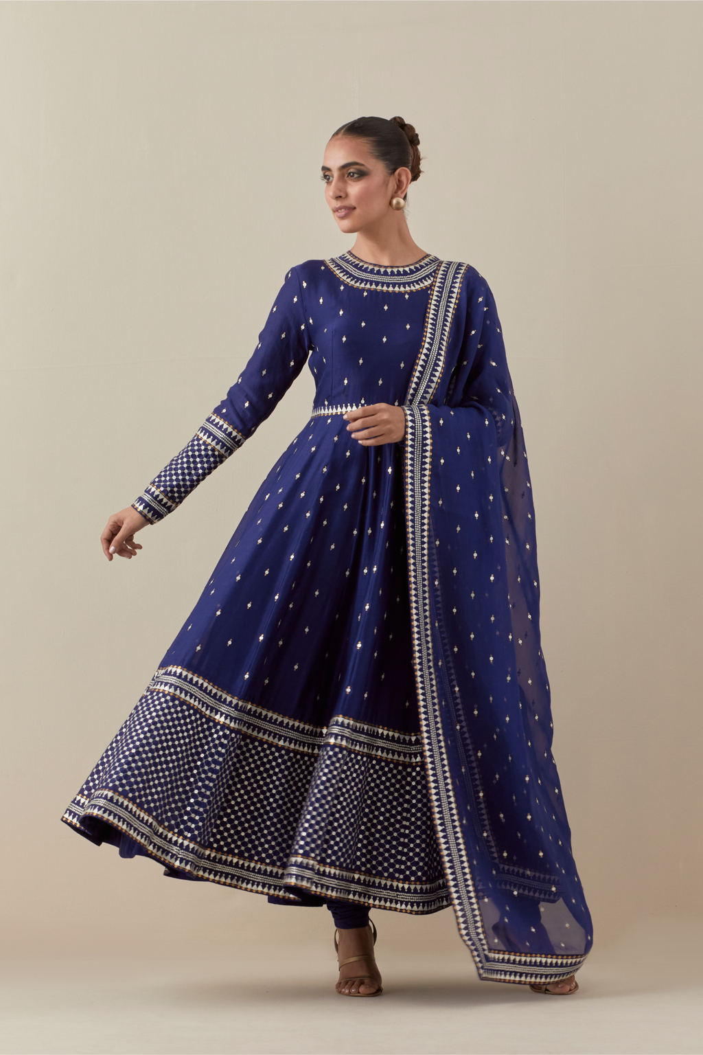 Jaal Border Anarkali Set