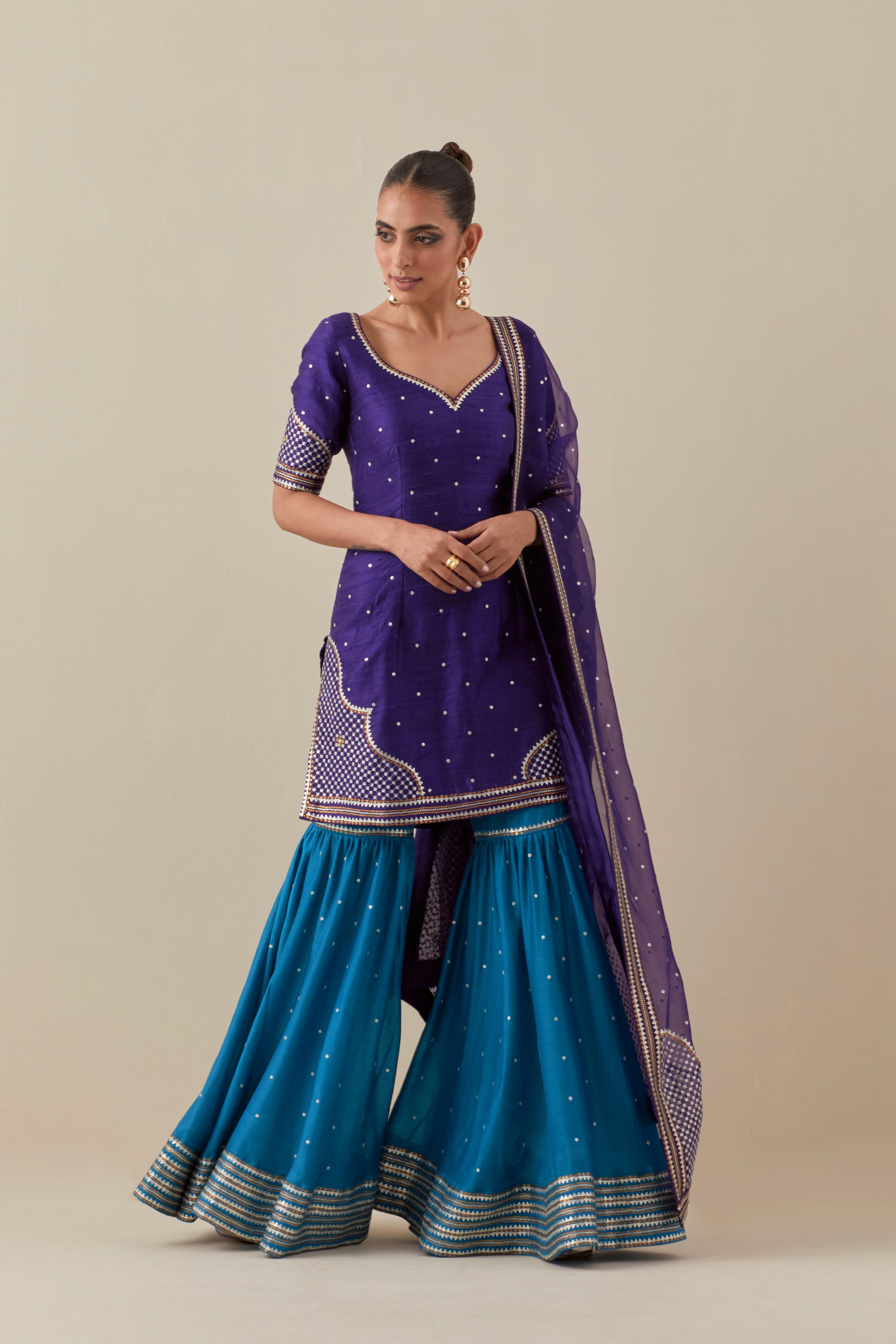 Jharokha And Jaal Sharara Set