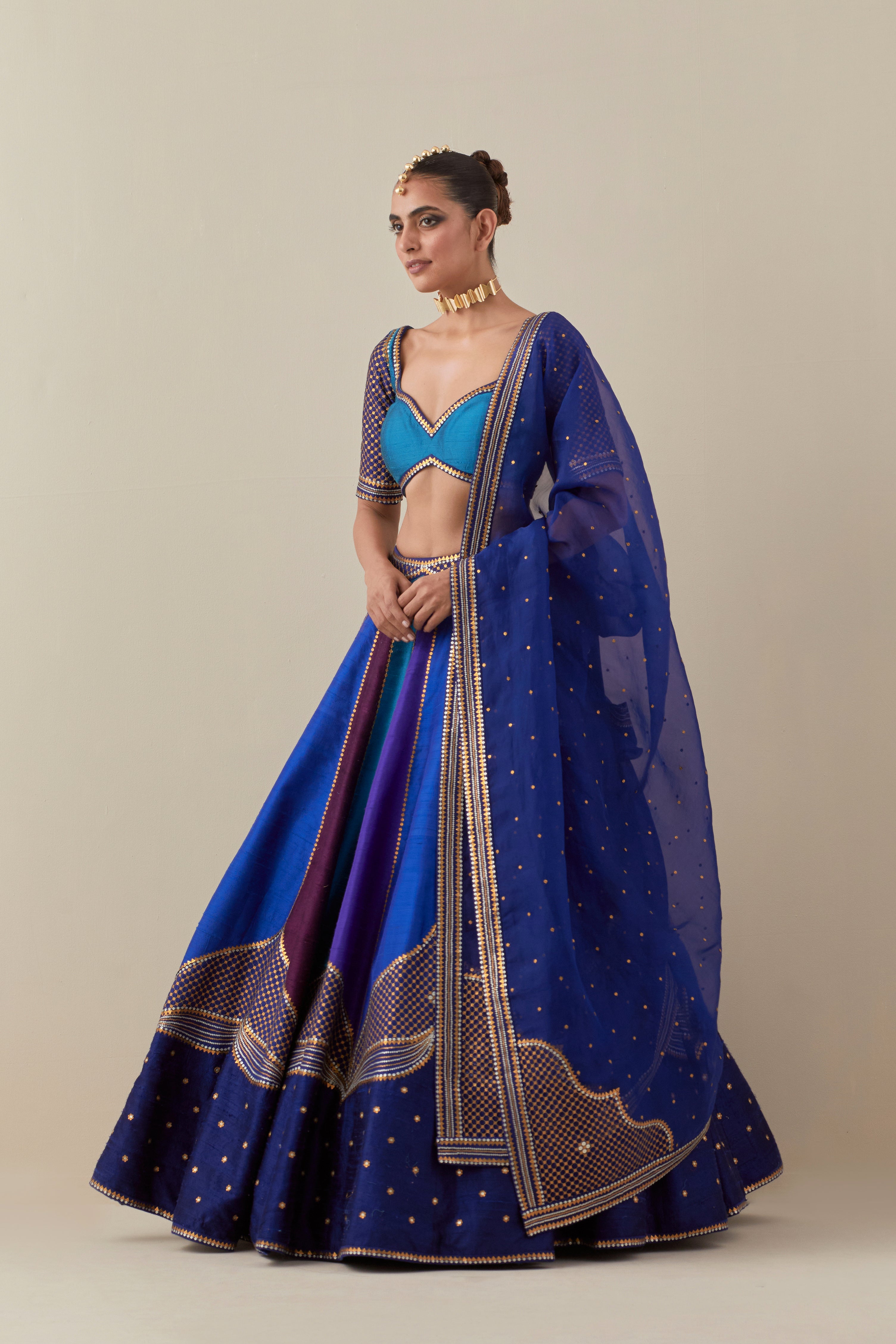 Dome And Jaal Lehenga Set