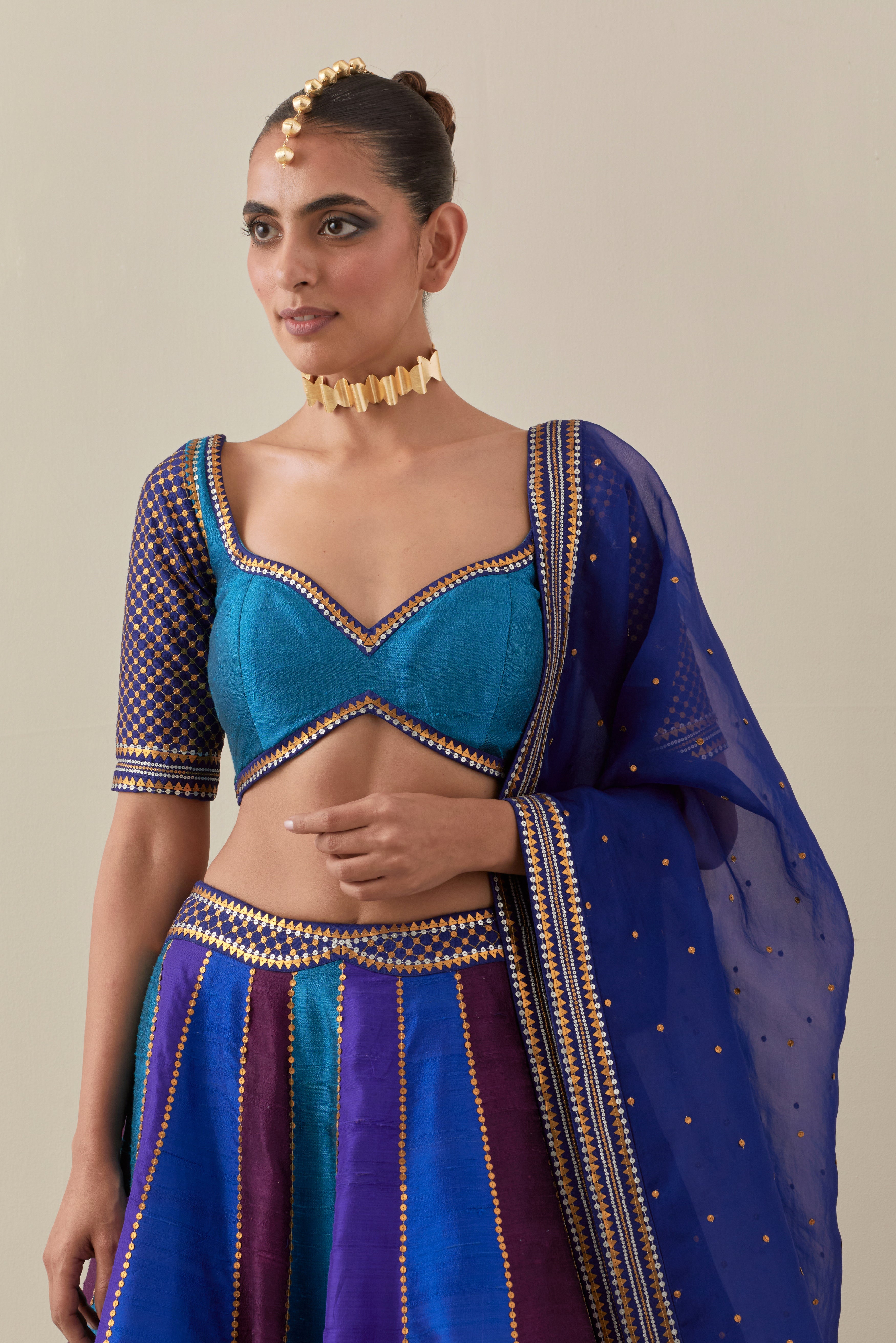 Dome And Jaal Lehenga Set