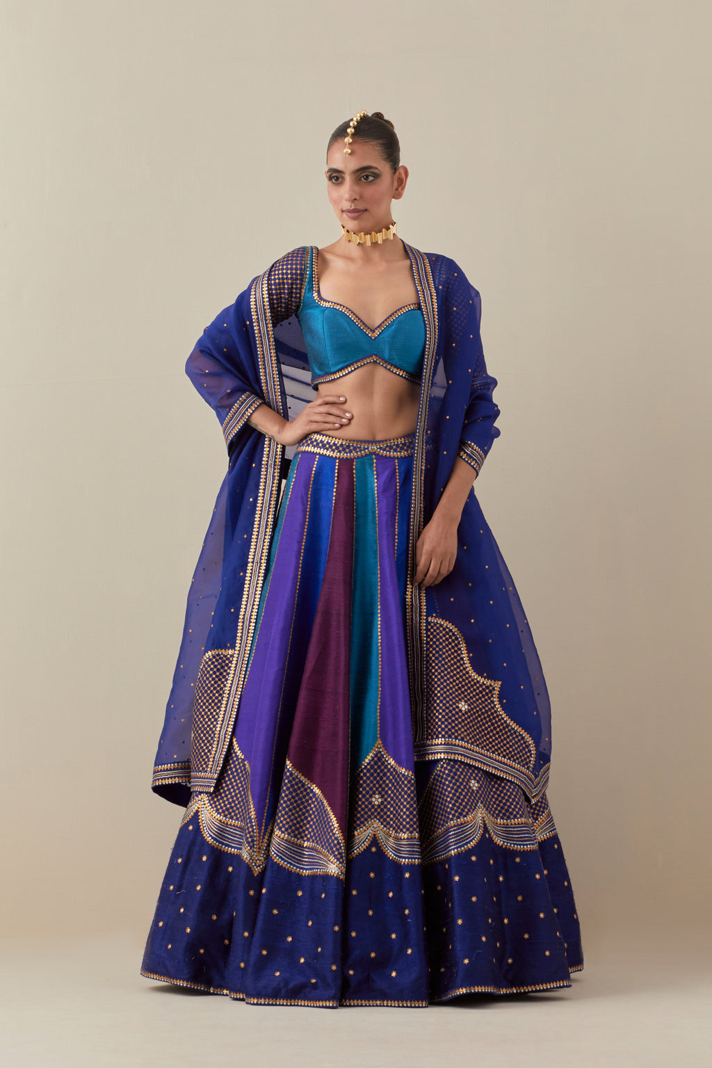 Dome And Jaal Lehenga Set