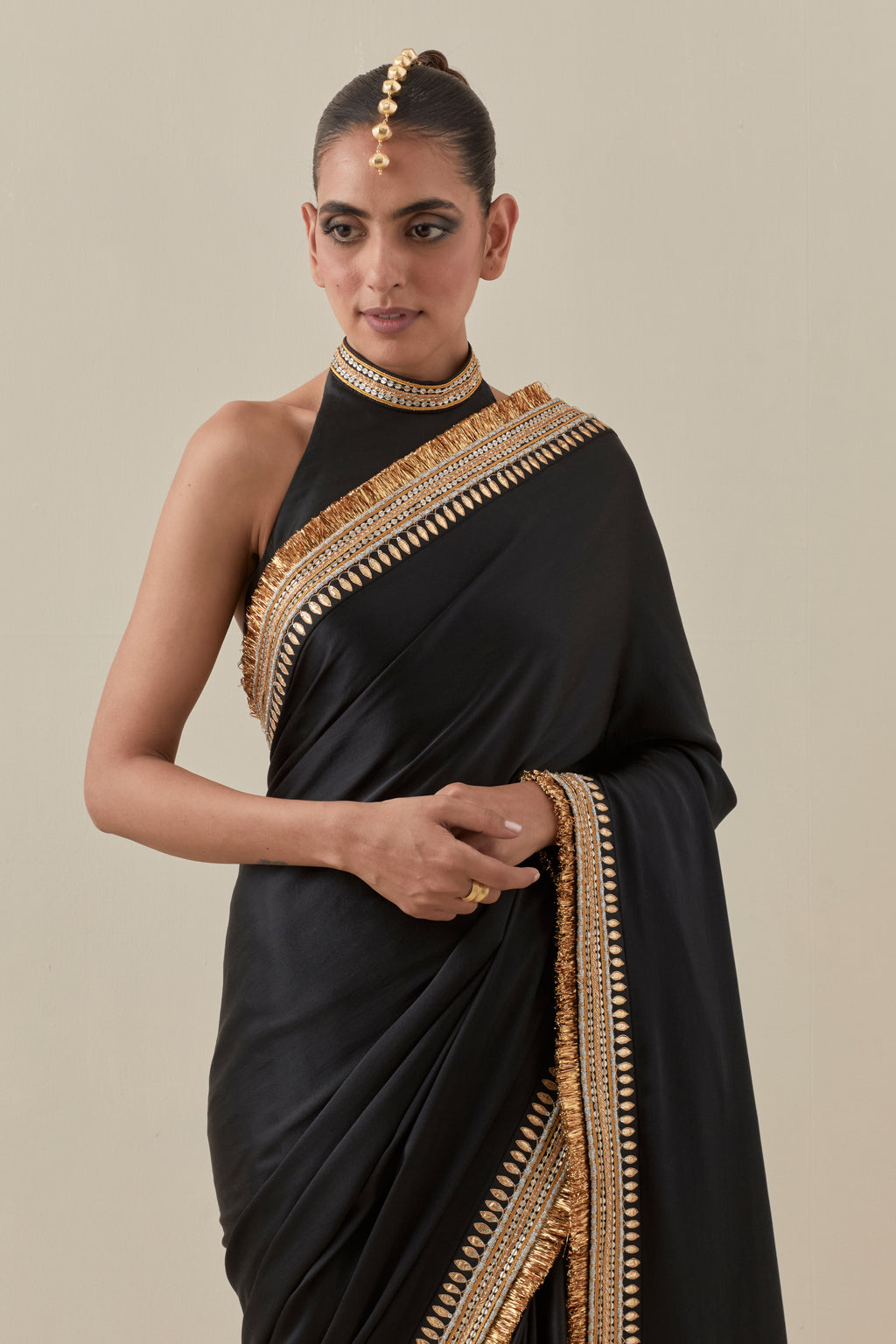 Gota And Jhaalar Border Saree