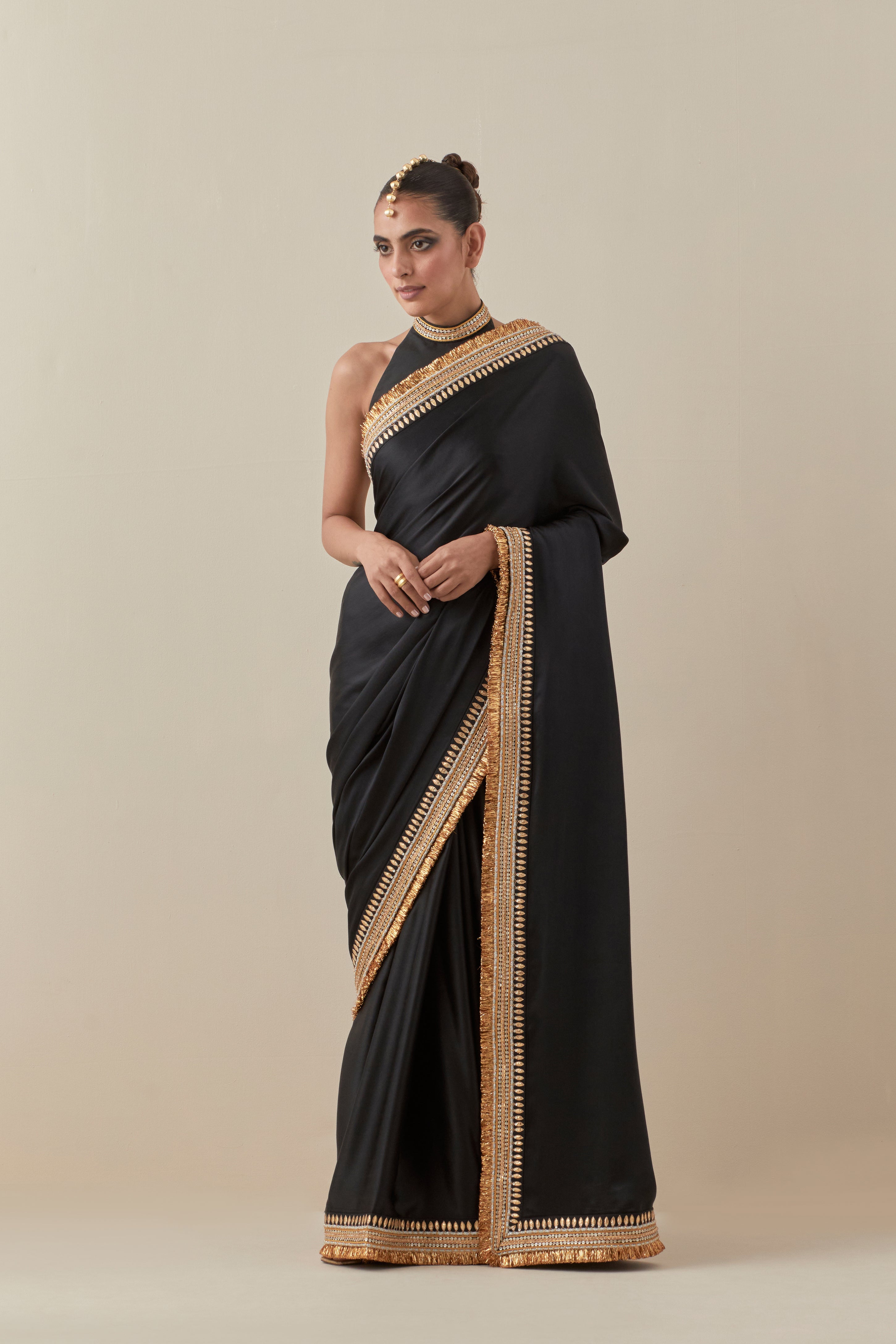 Gota And Jhaalar Border Saree