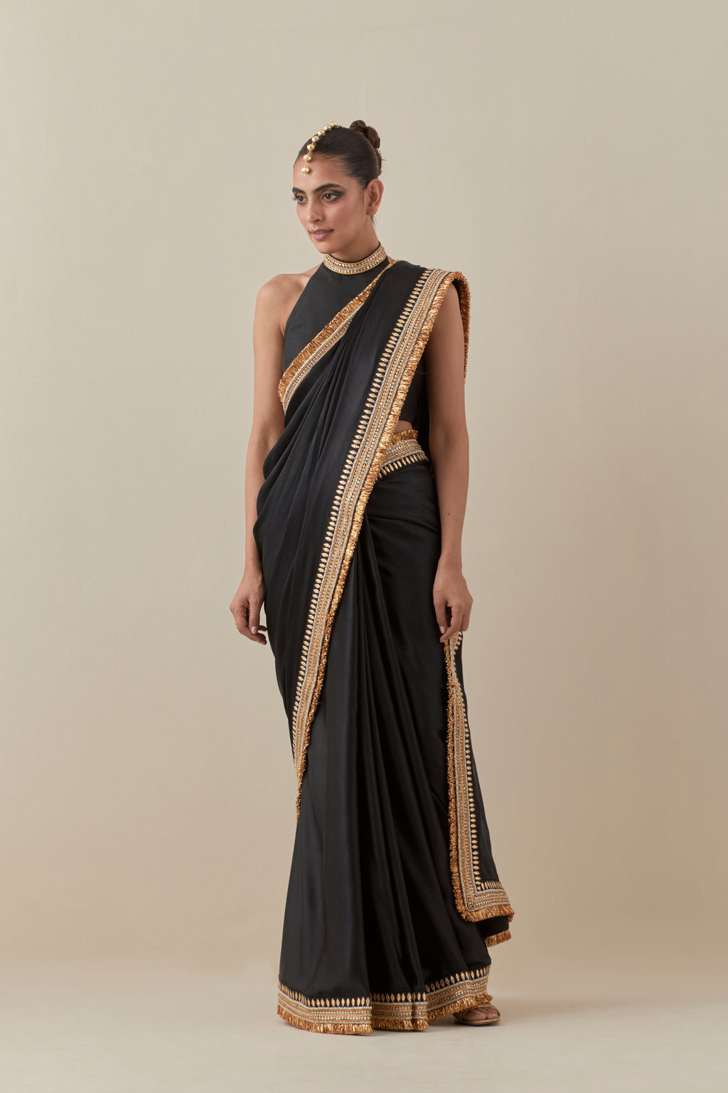 Gota And Jhaalar Border Saree