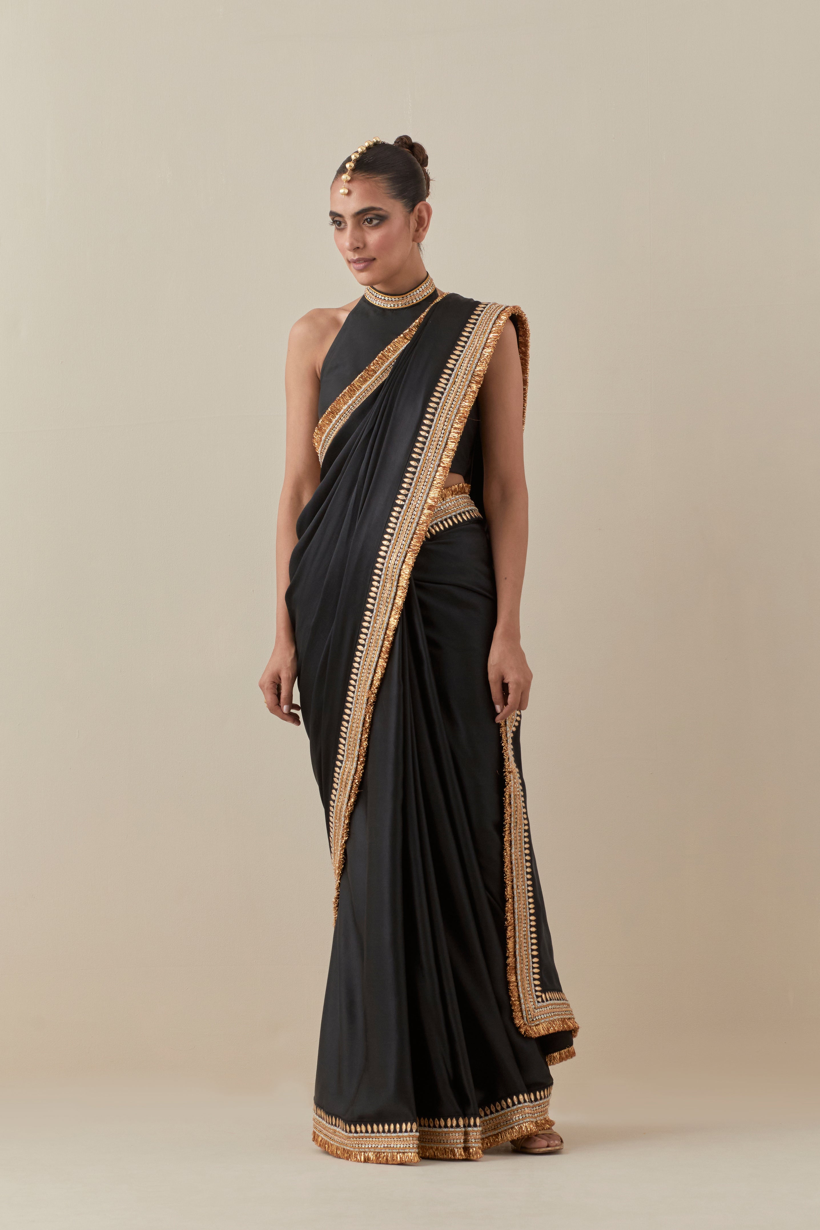 Gota And Jhaalar Border Saree