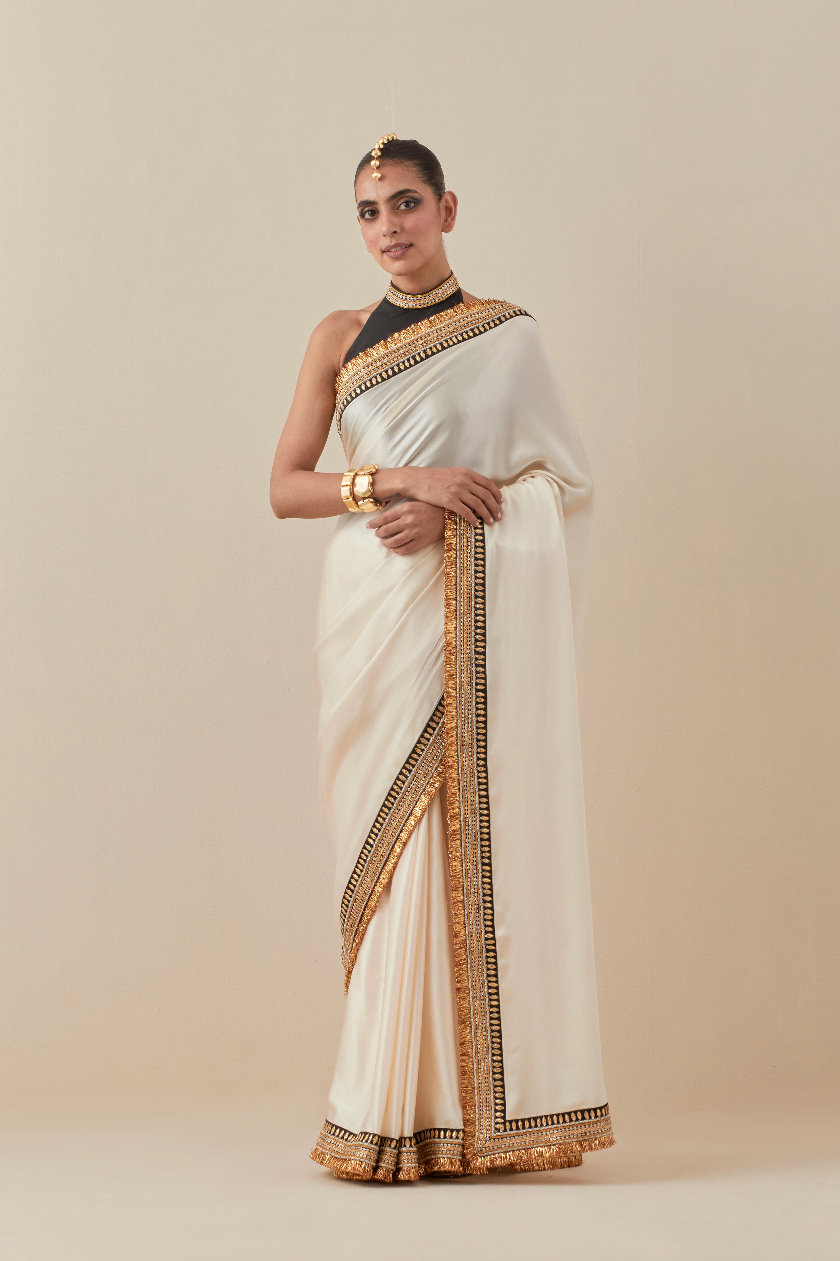 Gota And Jhaalar Border Saree