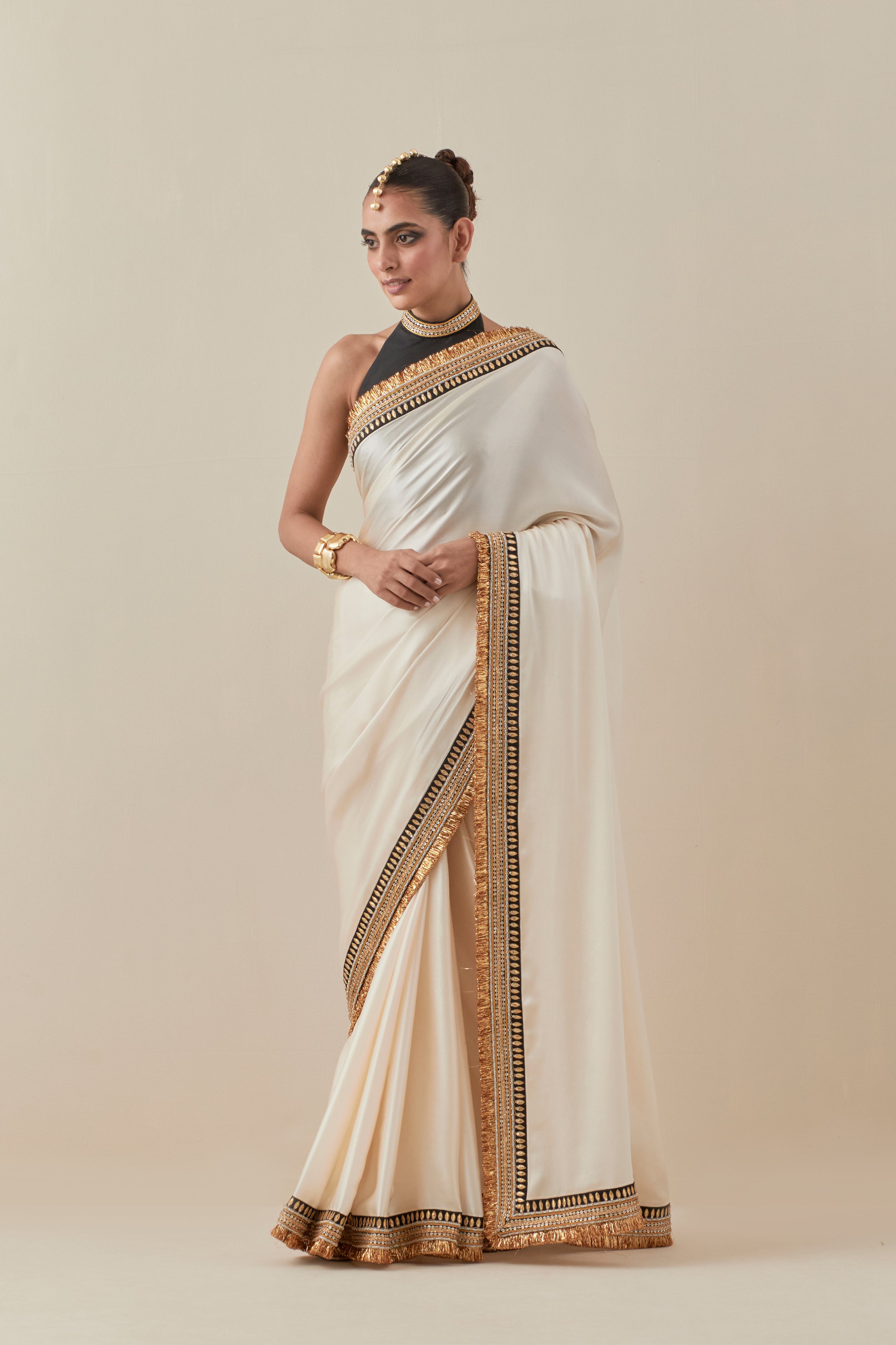 Gota And Jhaalar Border Saree
