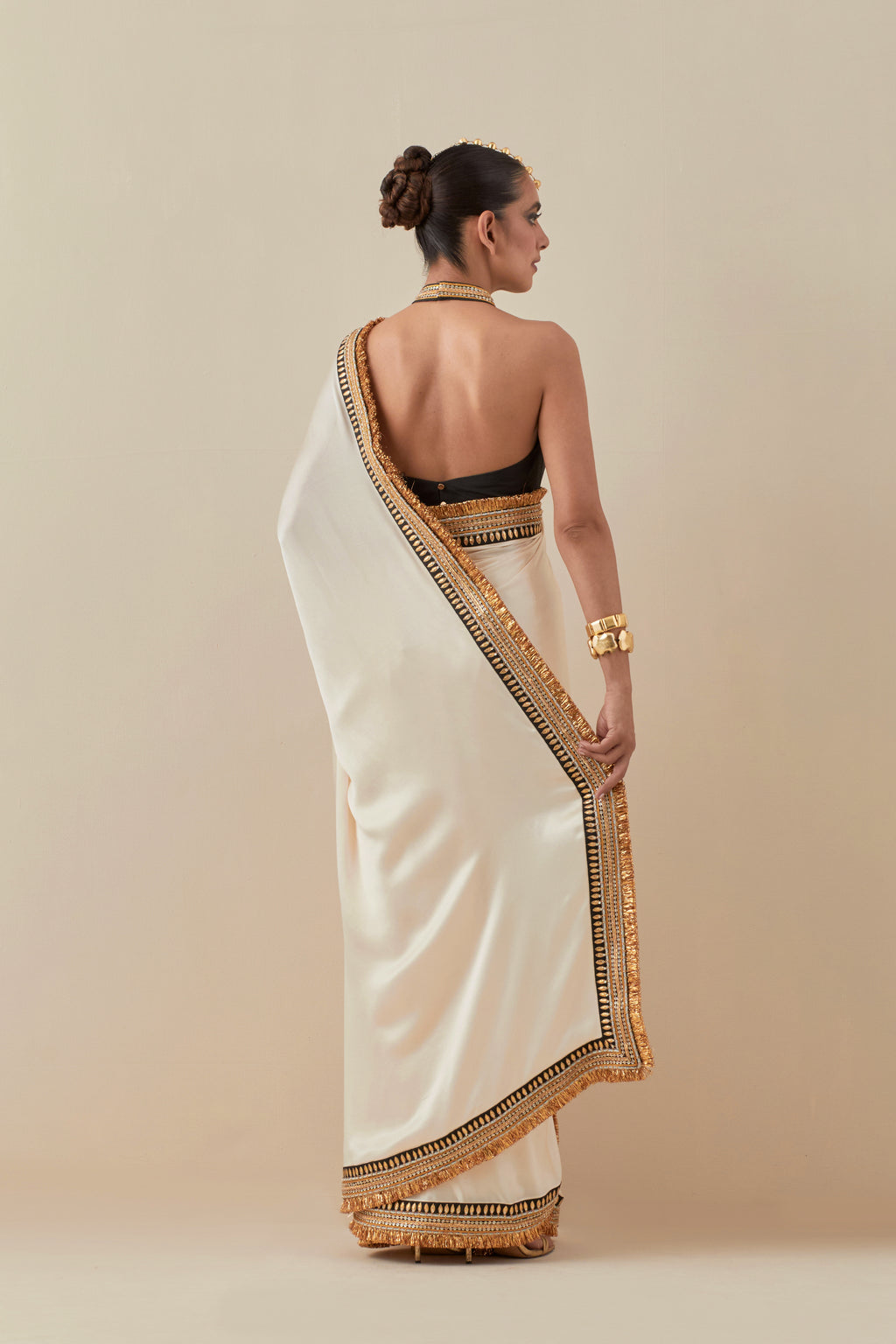 Gota And Jhaalar Border Saree