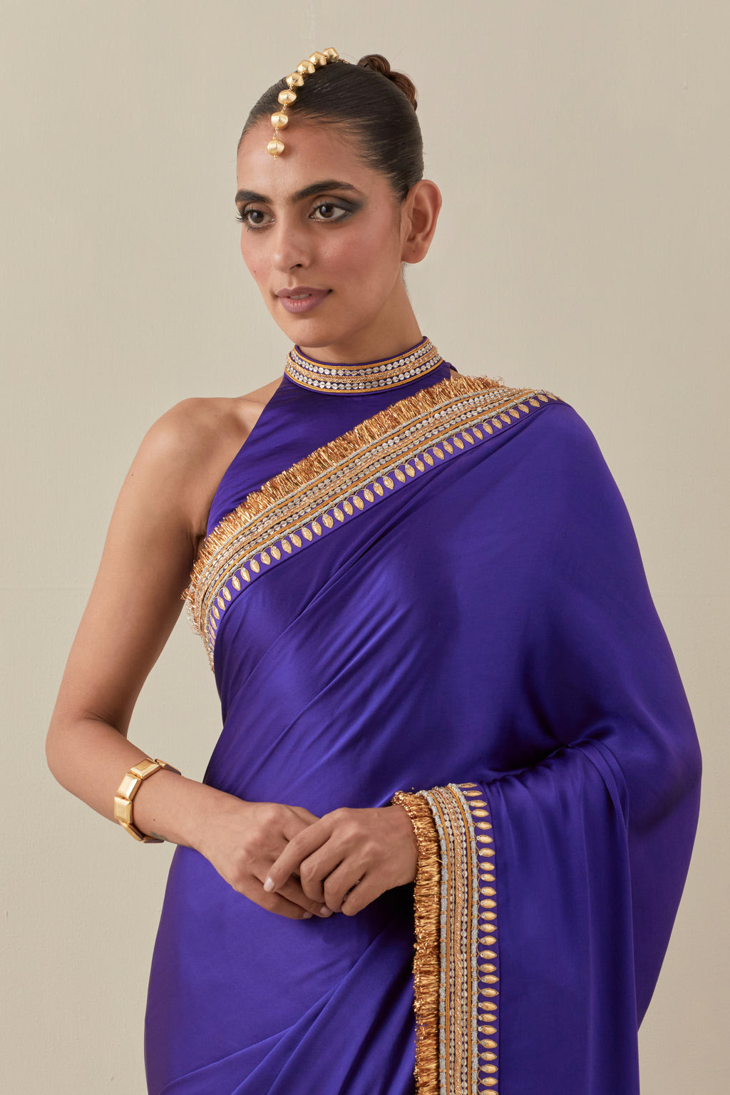 Gota And Jhaalar Border Saree