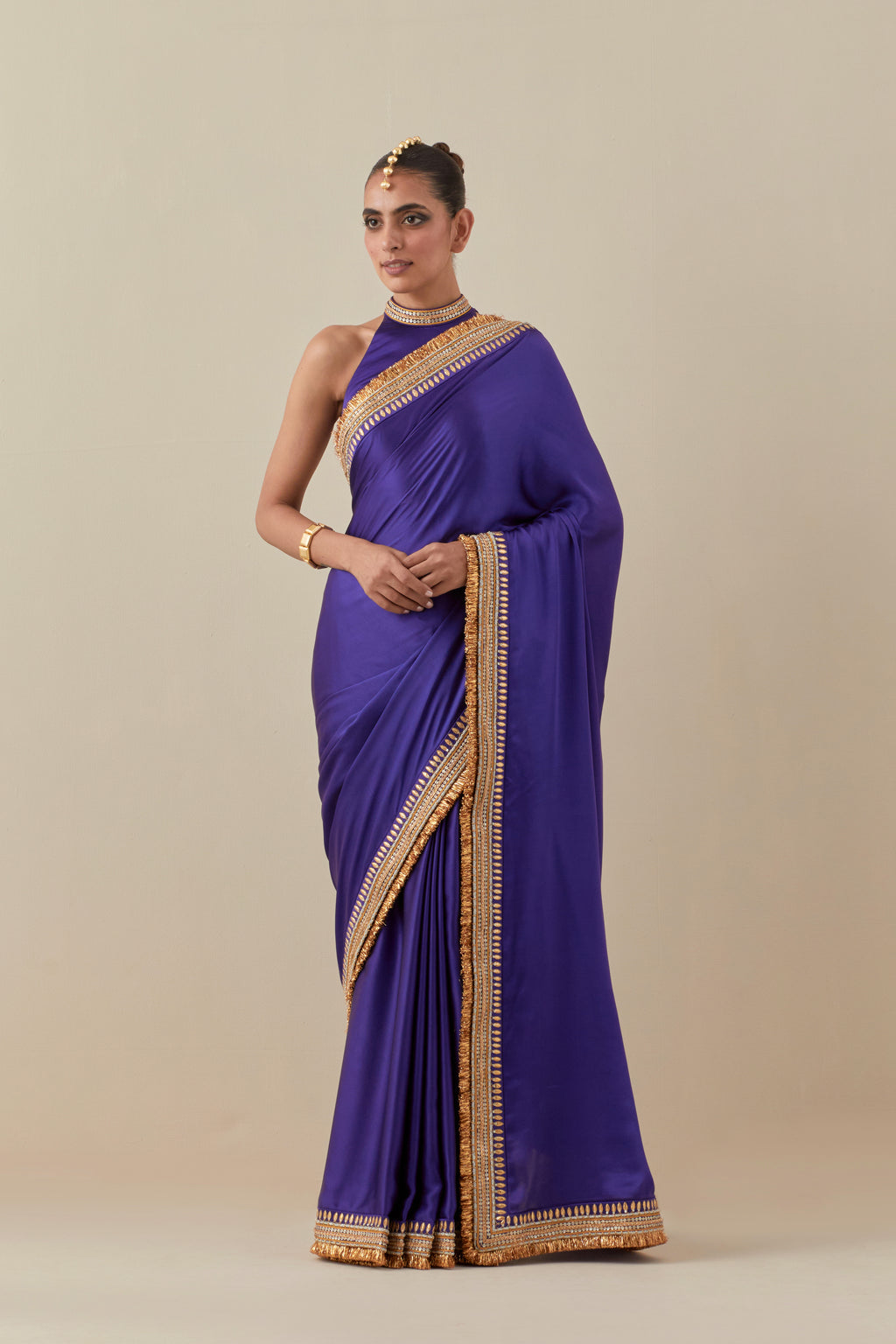 Gota And Jhaalar Border Saree