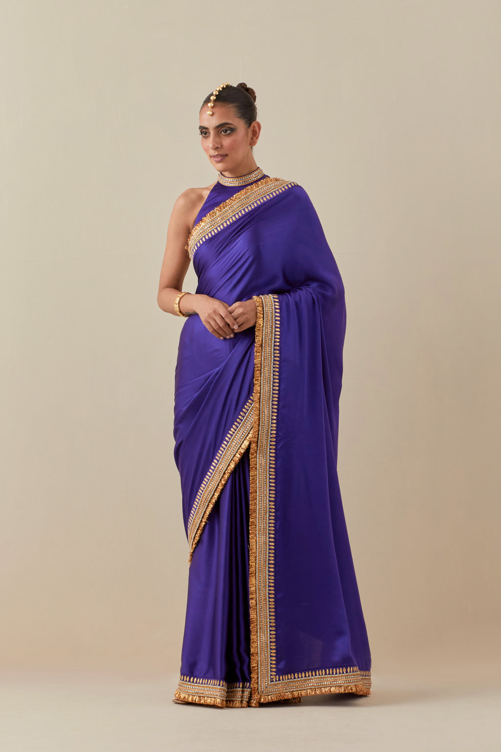 Gota And Jhaalar Border Saree