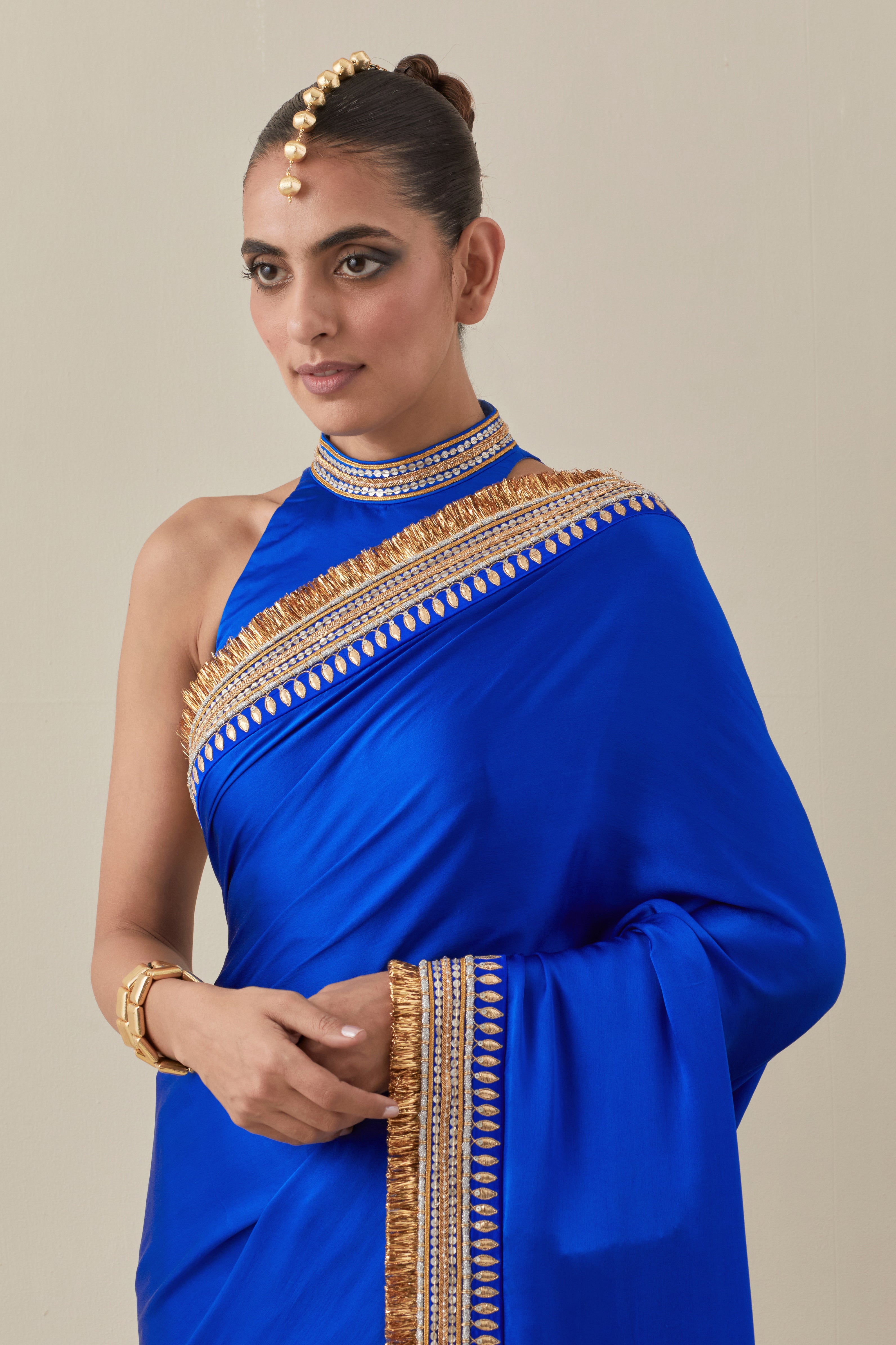 Gota And Jhaalar Border Saree