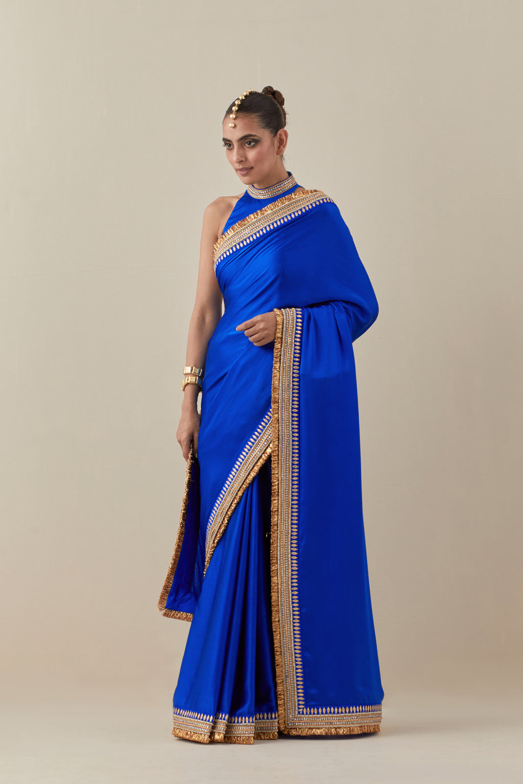 Gota And Jhaalar Border Saree