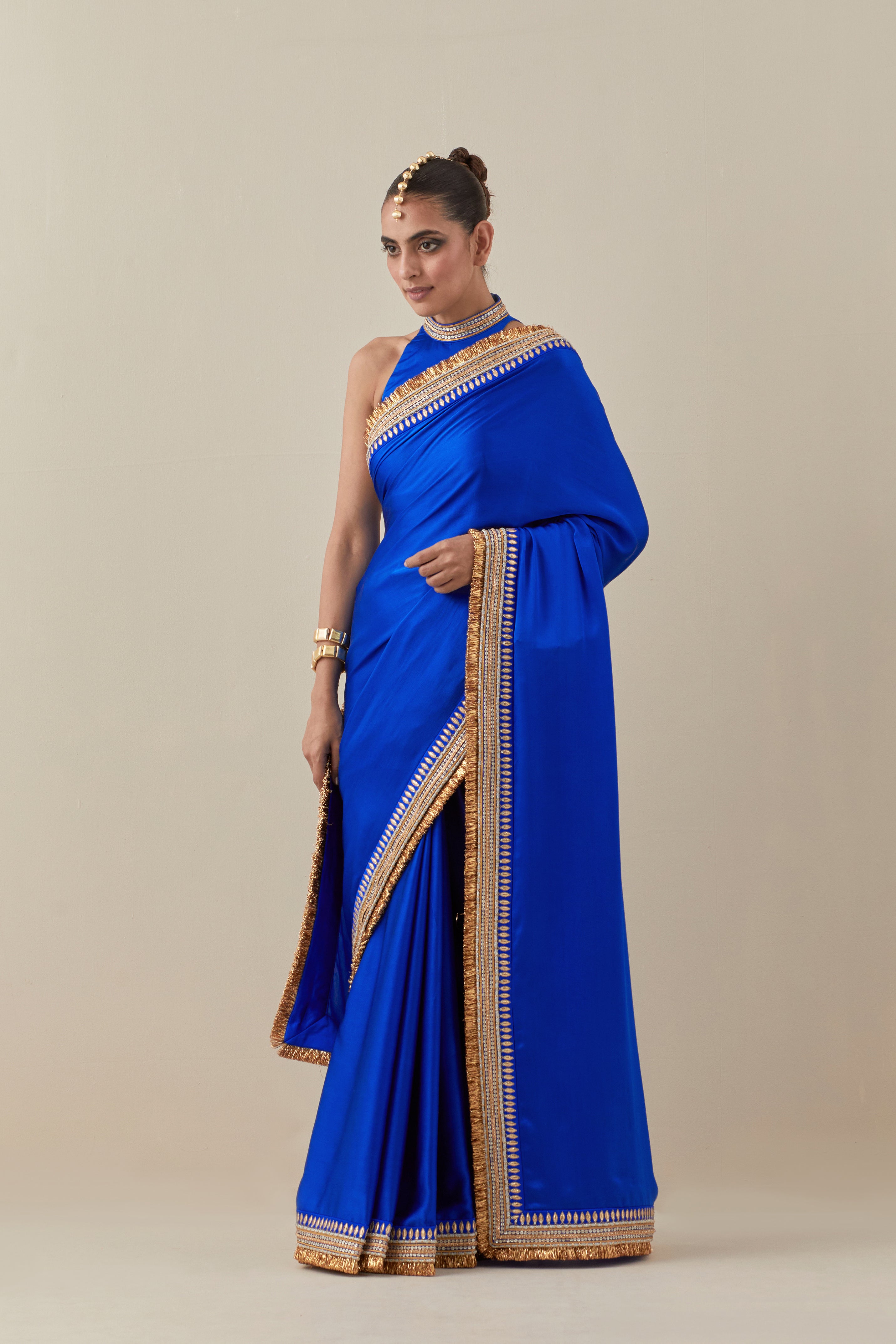 Gota And Jhaalar Border Saree