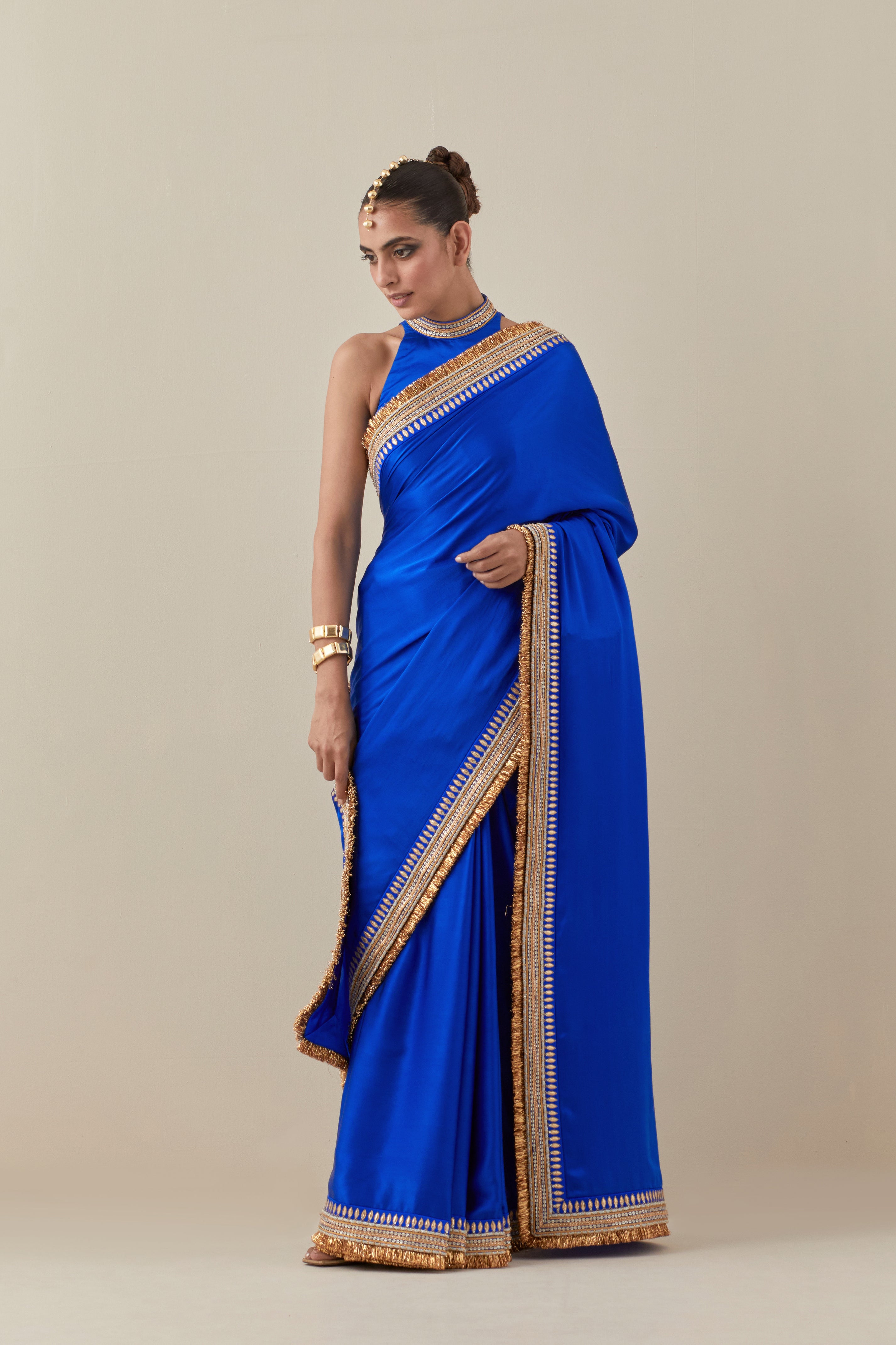Gota And Jhaalar Border Saree
