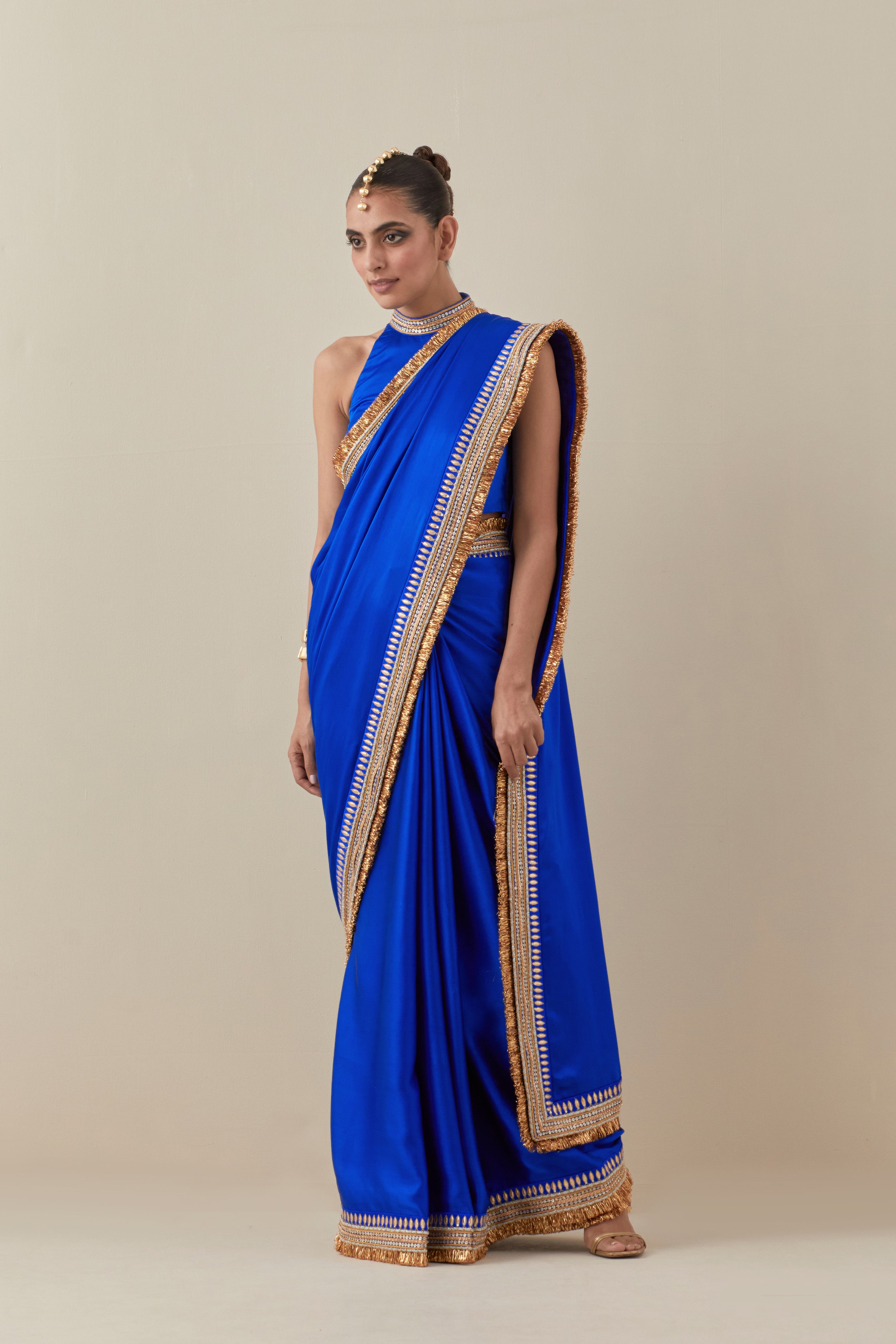 Gota And Jhaalar Border Saree