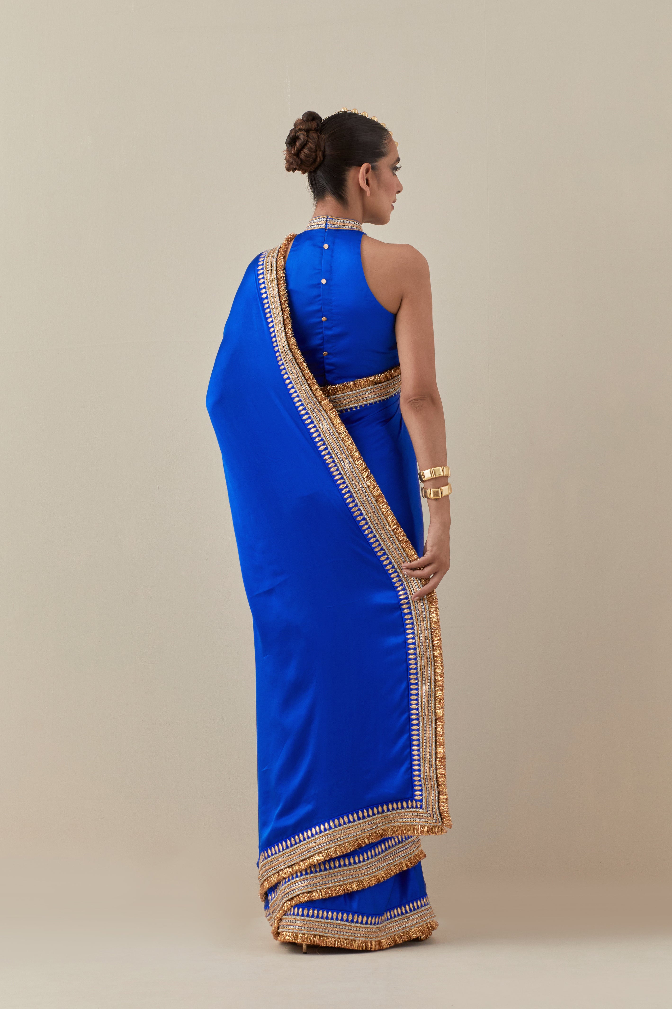 Gota And Jhaalar Border Saree