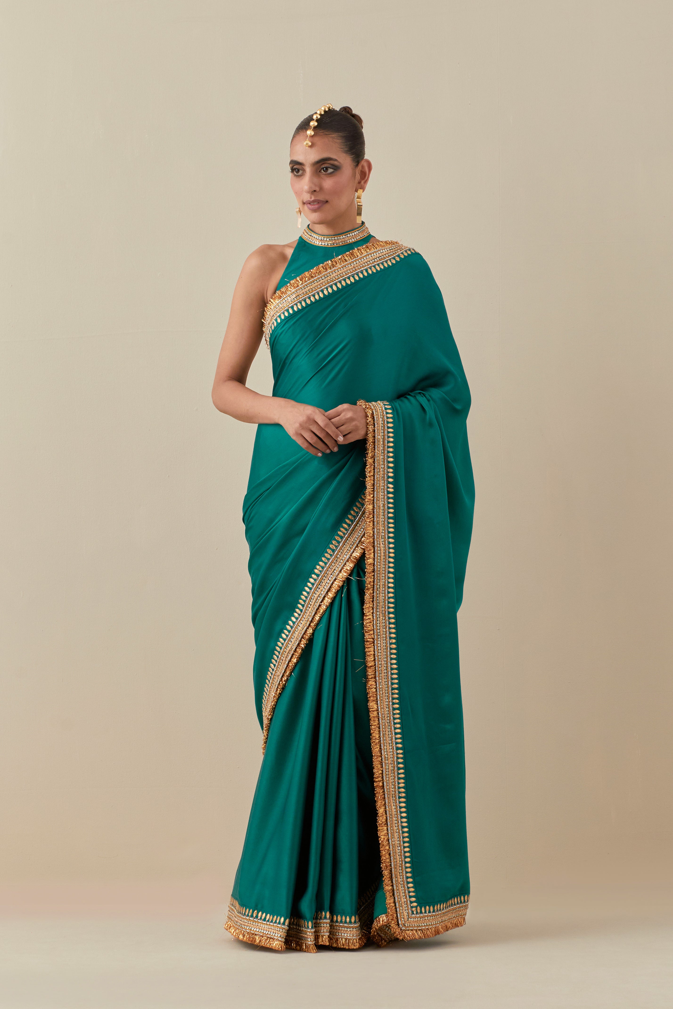 Gota And Jhaalar Border Saree