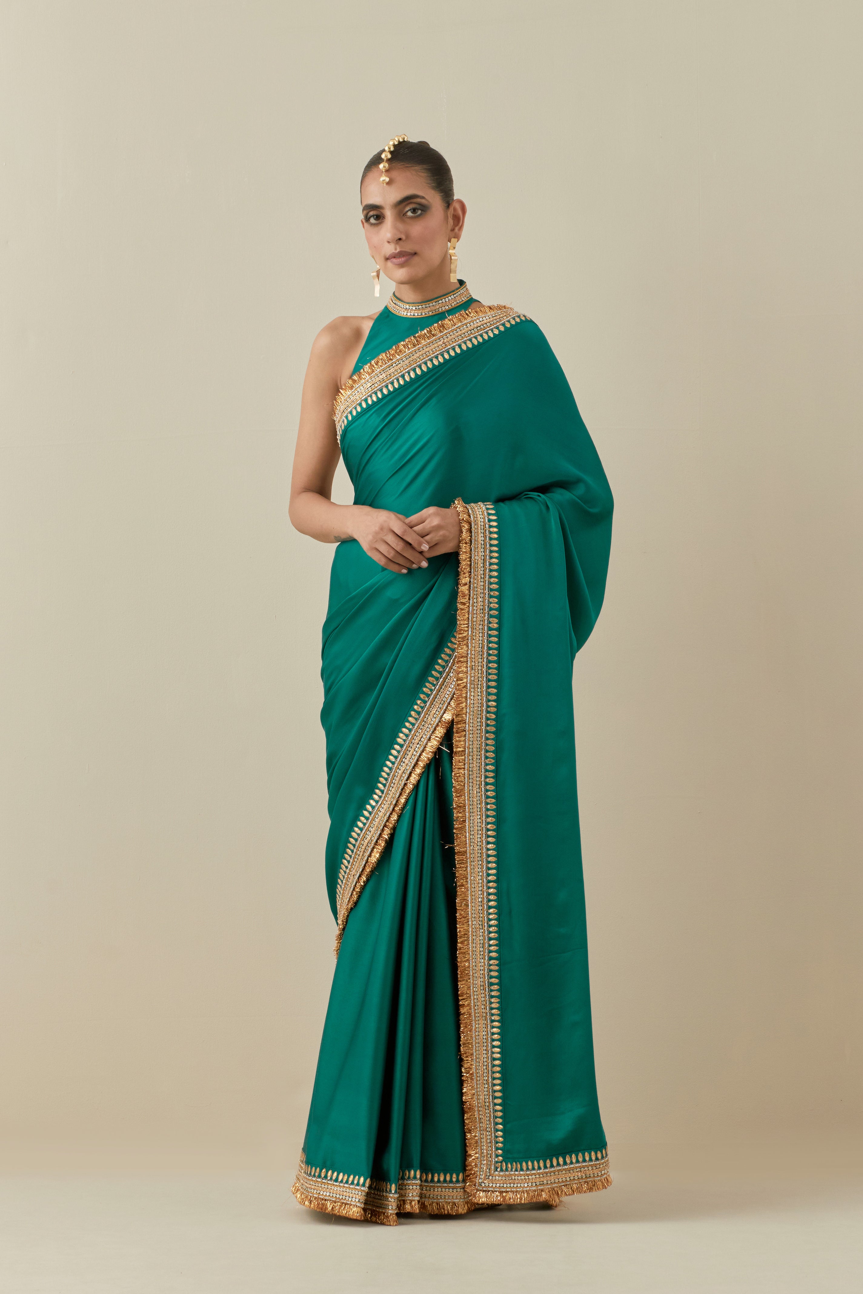 Gota And Jhaalar Border Saree