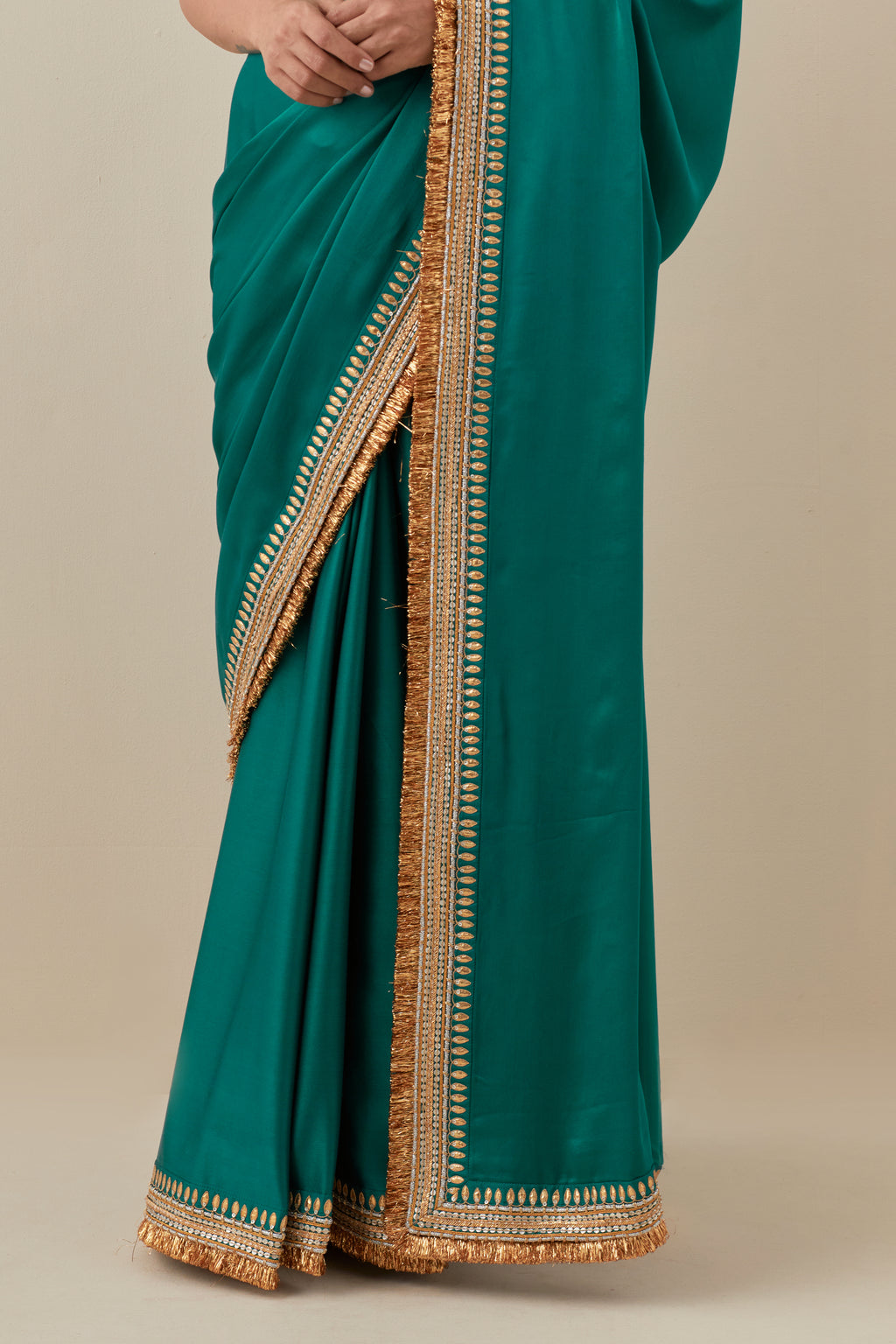 Gota And Jhaalar Border Saree