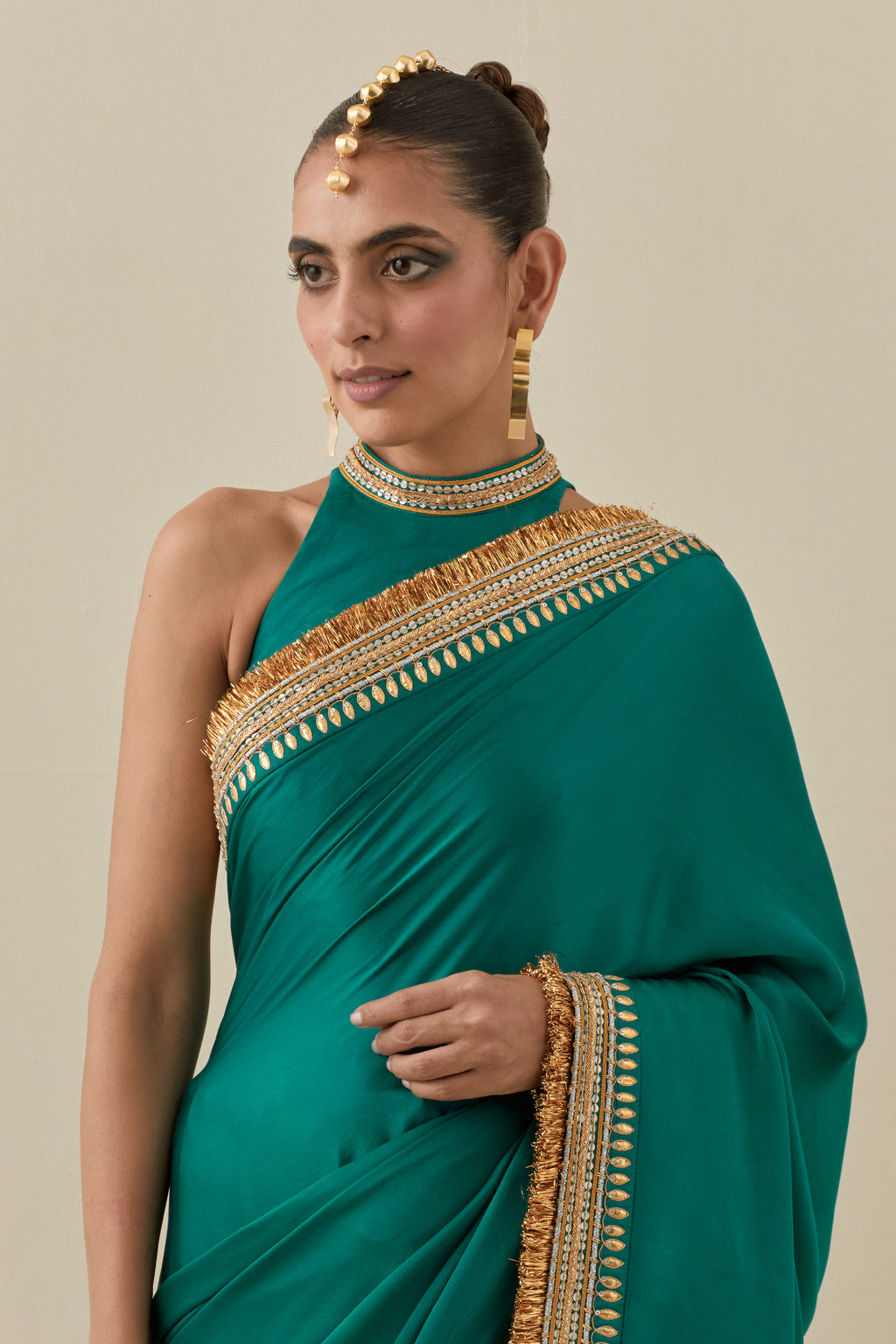 Gota And Jhaalar Border Saree