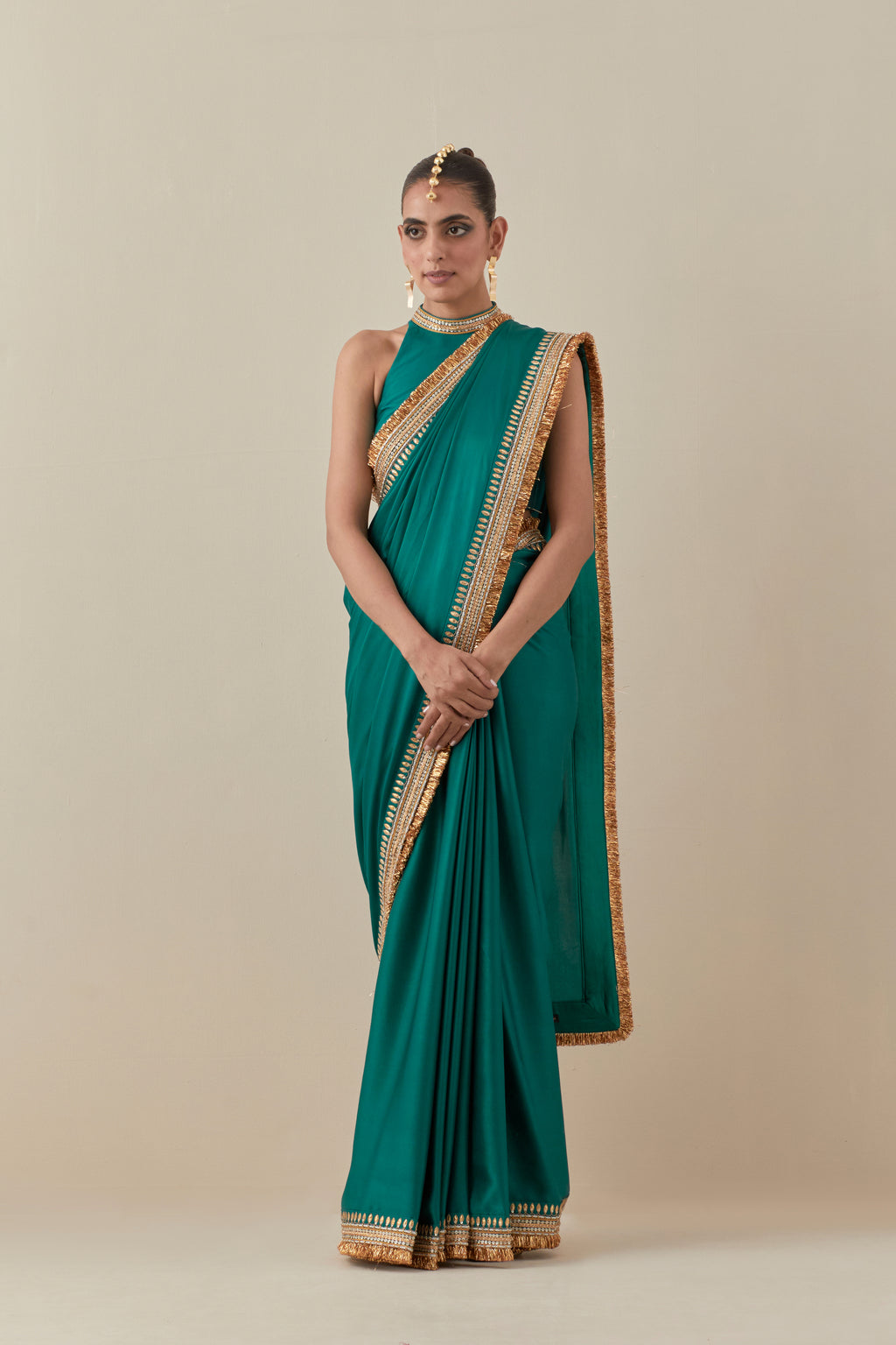 Gota And Jhaalar Border Saree