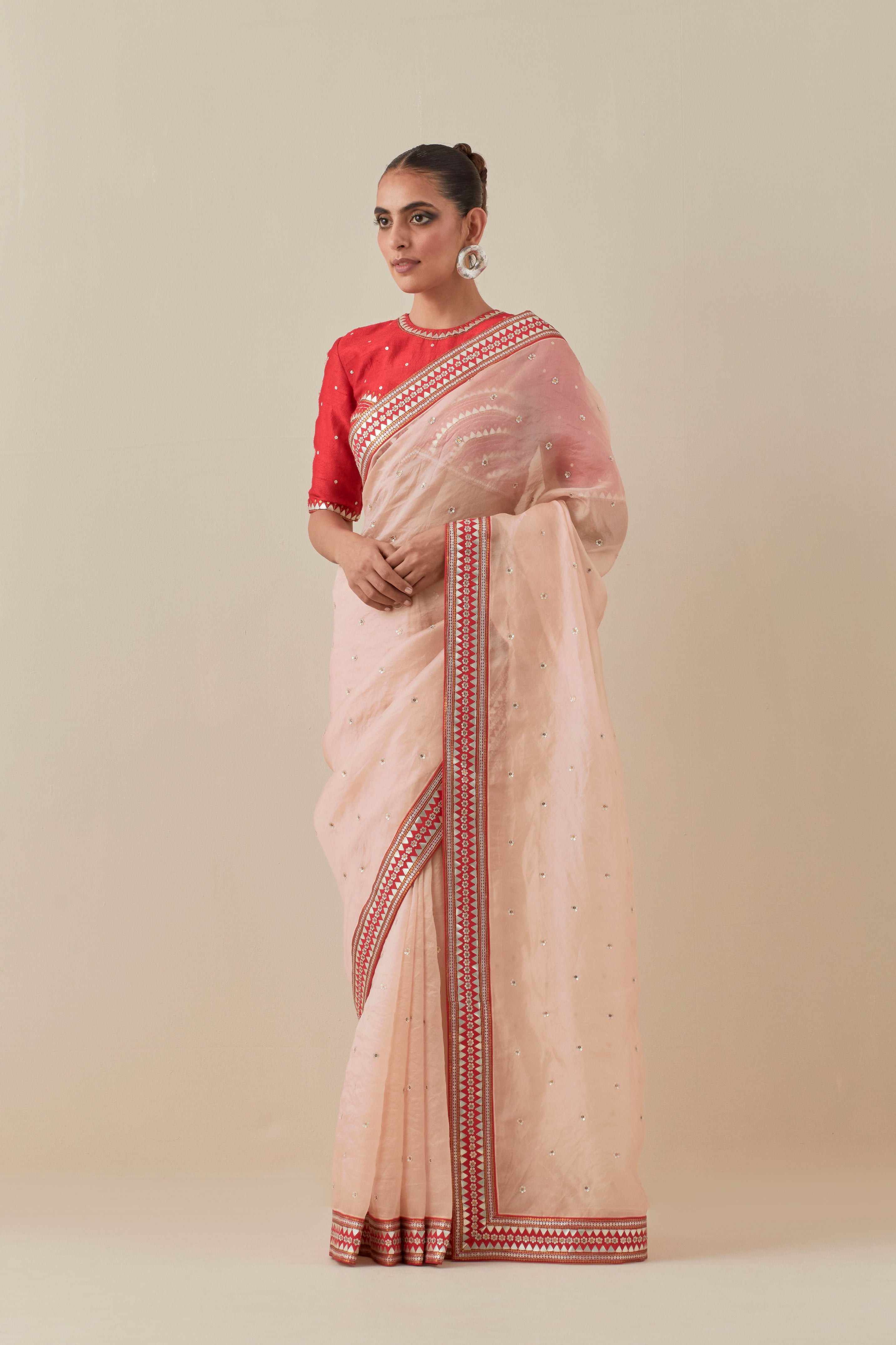 Mirrored Pyramids Border Saree Set