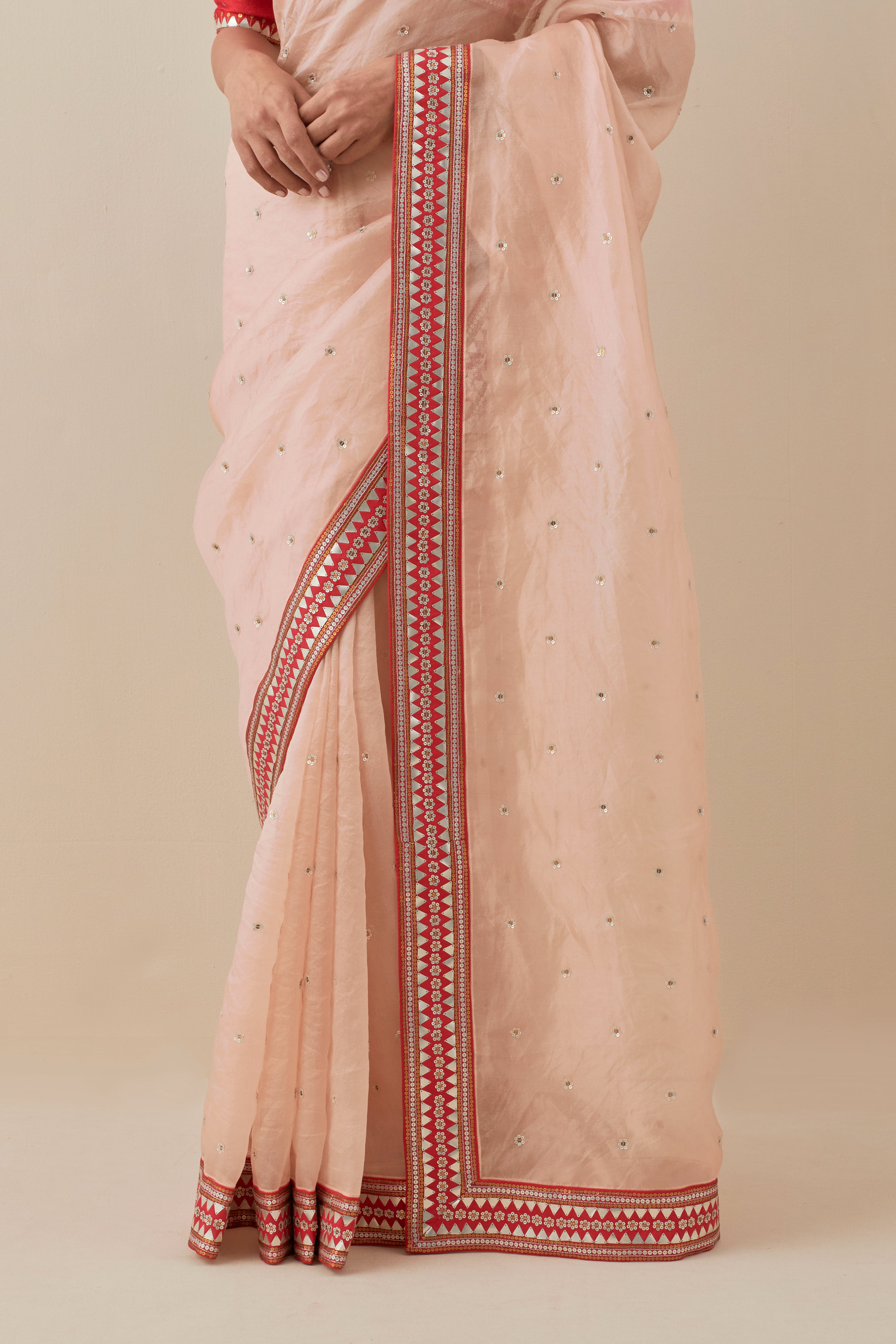 Mirrored Pyramids Border Saree Set