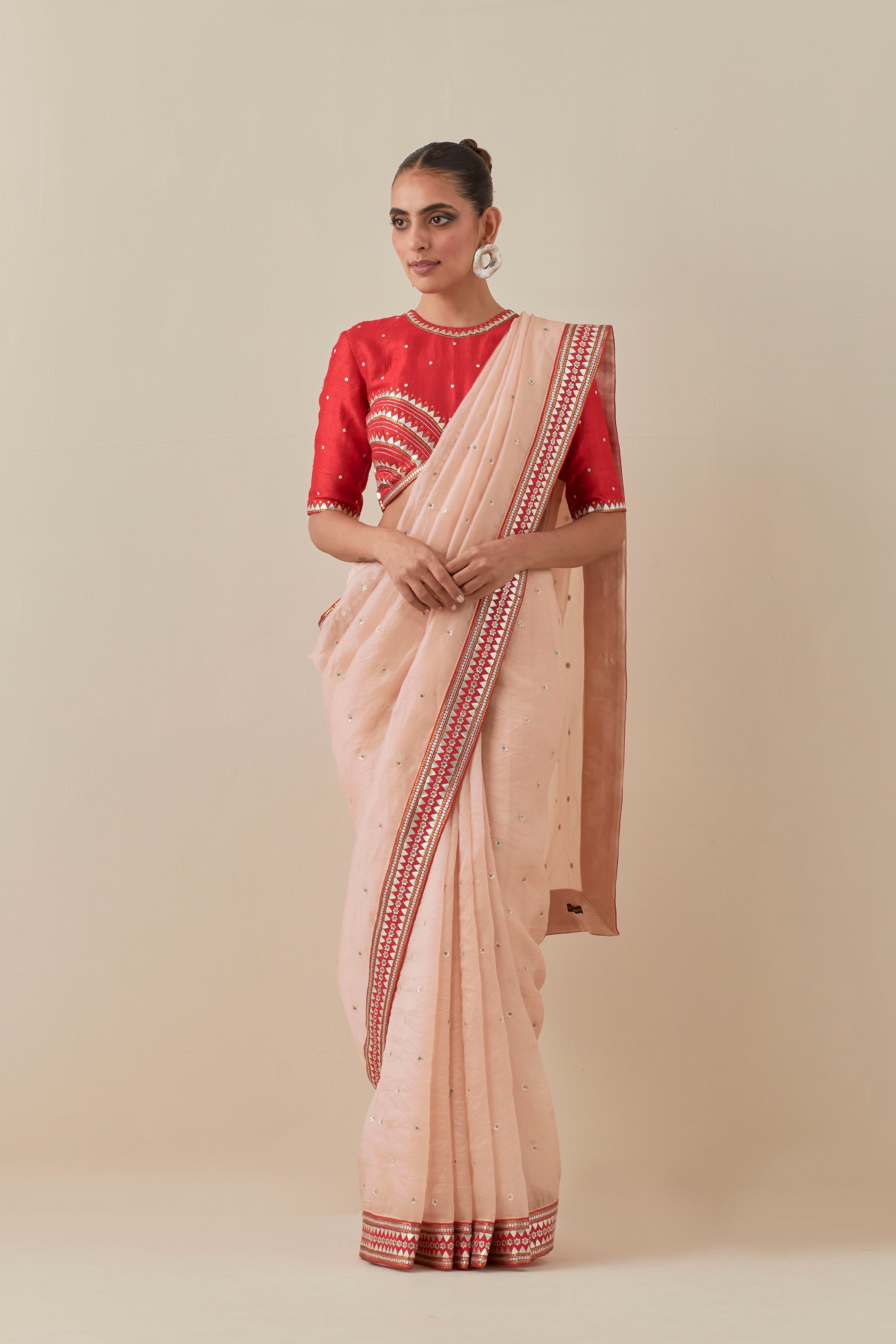 Mirrored Pyramids Border Saree Set