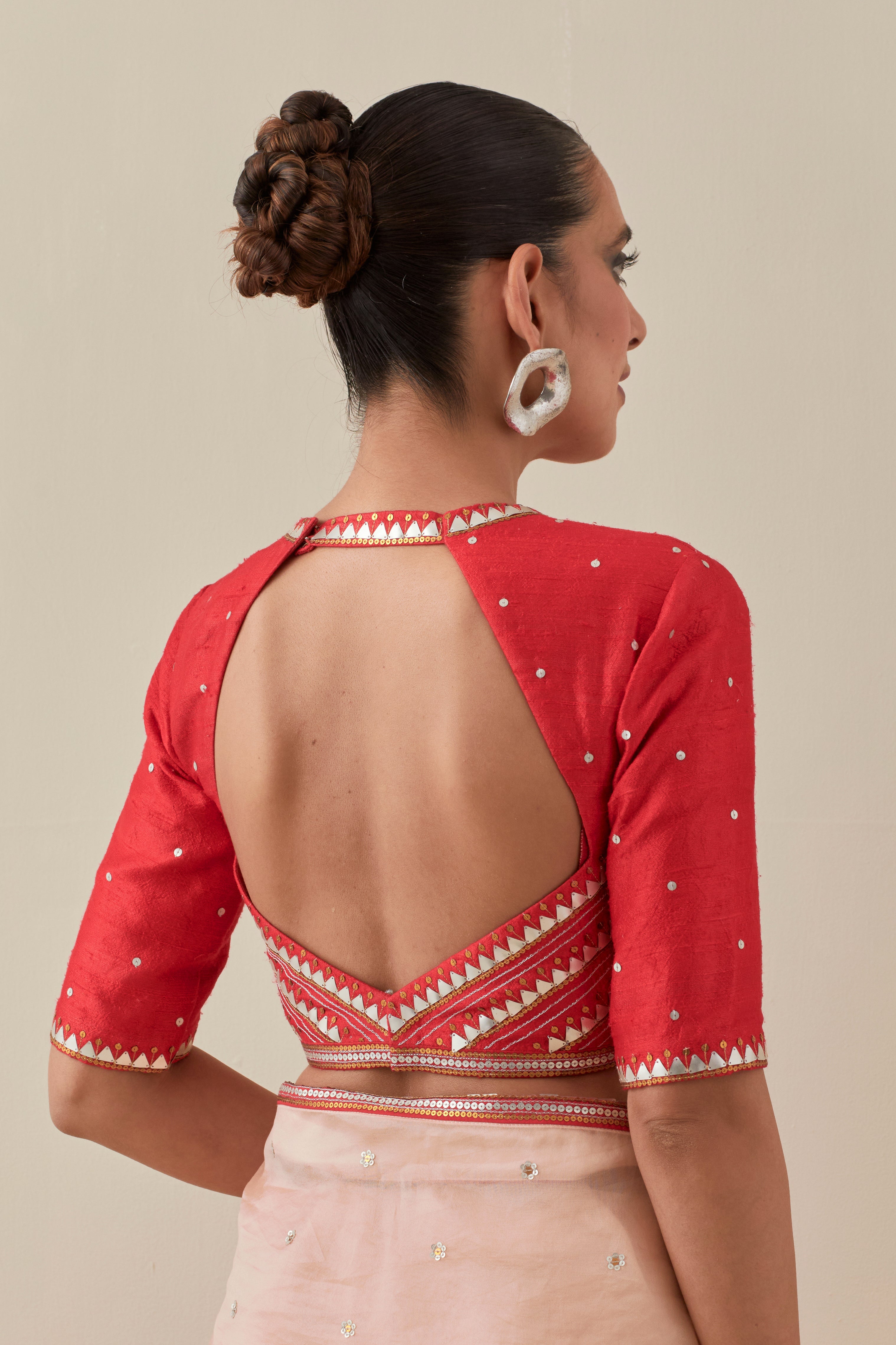 Mirrored Pyramids Border Saree Set