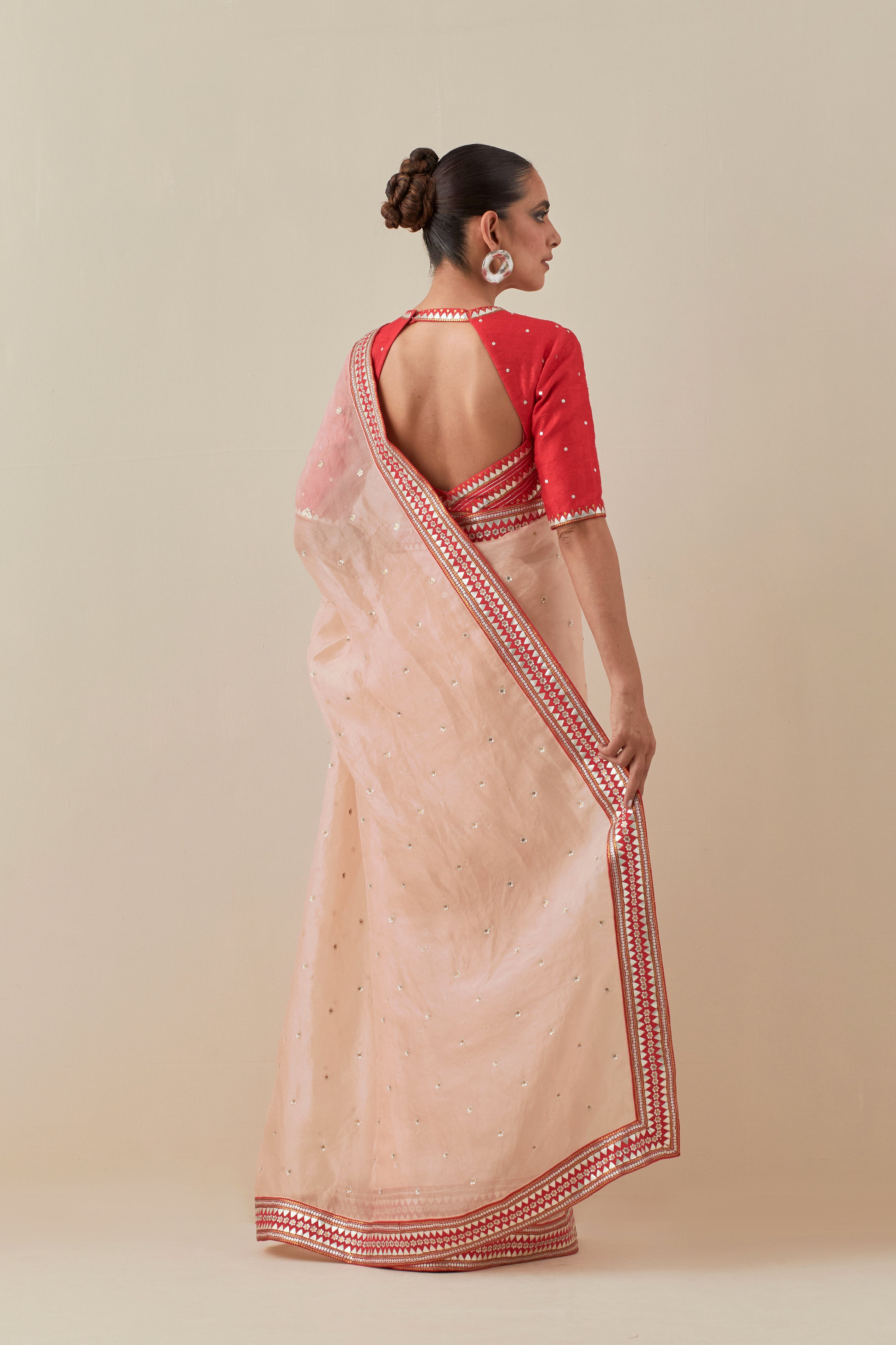 Mirrored Pyramids Border Saree Set