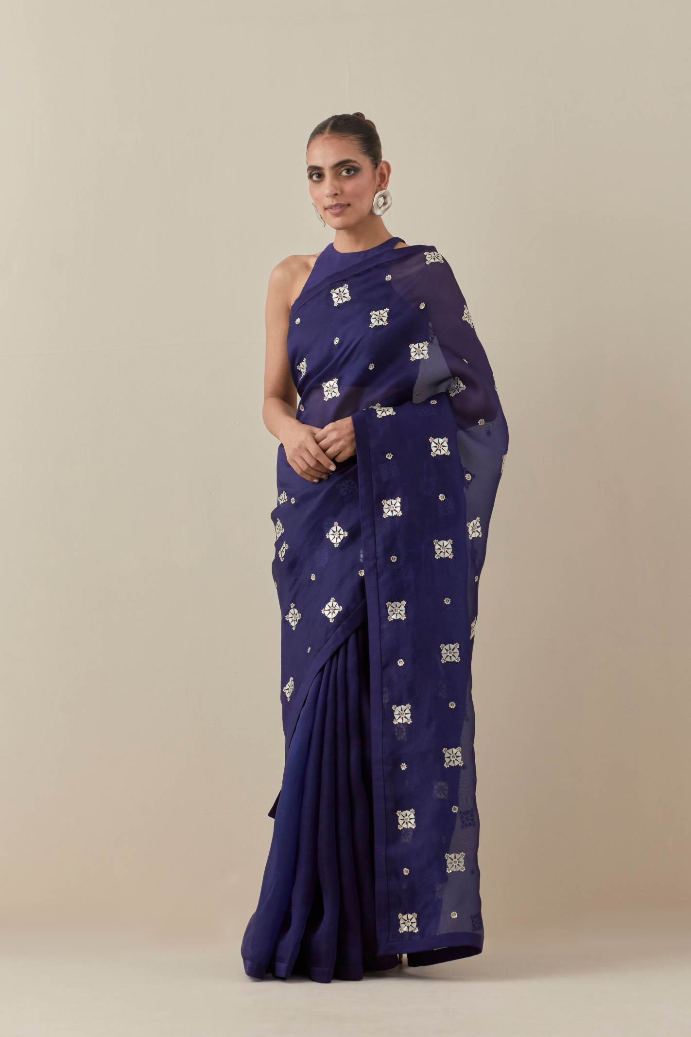 Medallion Motif Saree Set