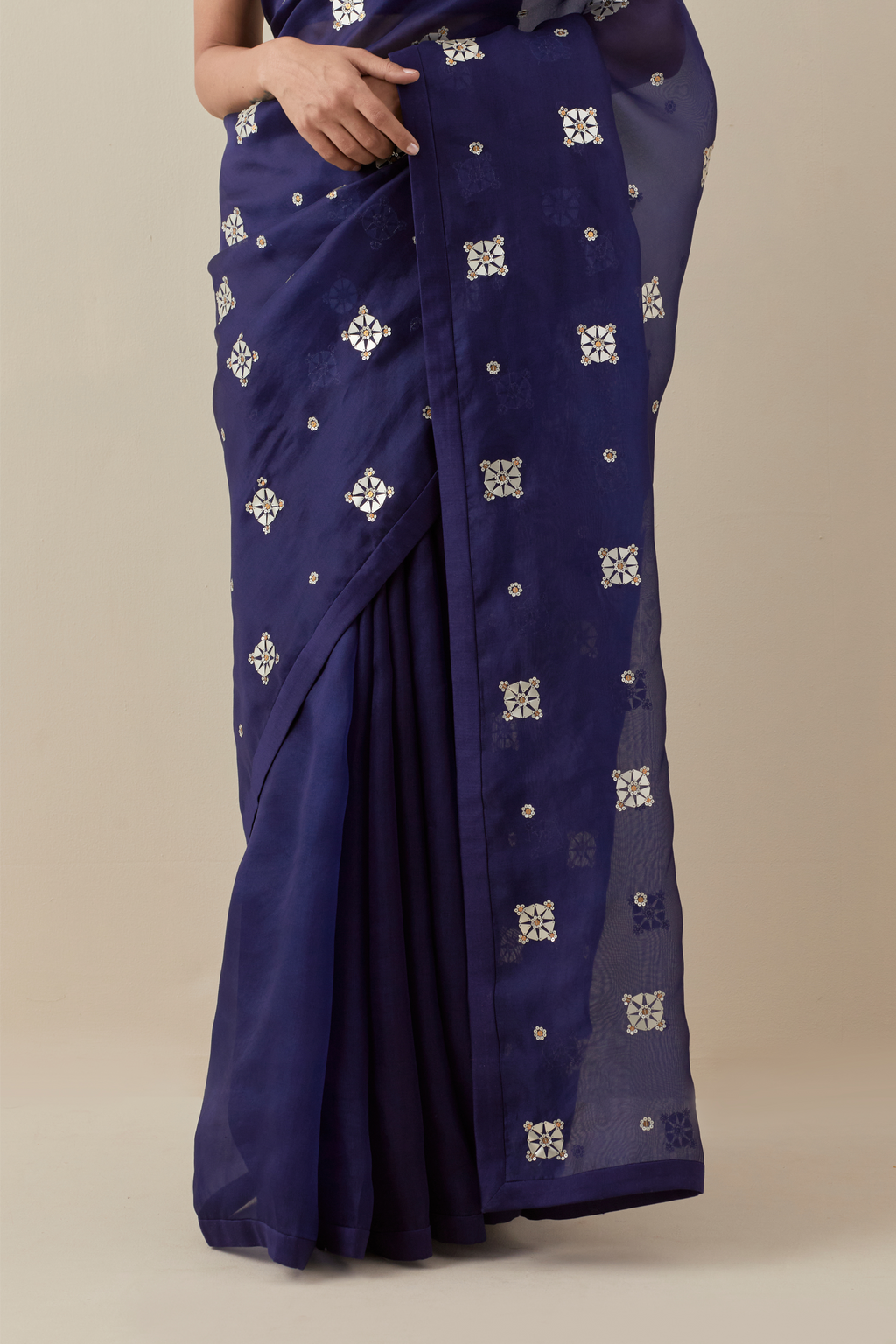 Medallion Motif Saree Set