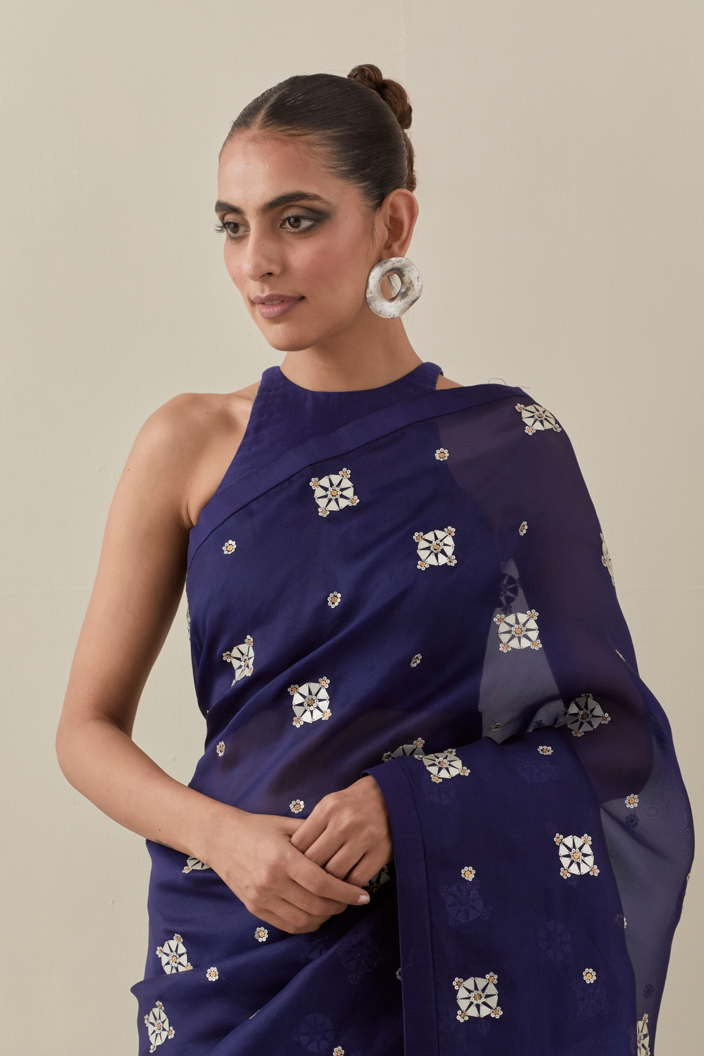 Medallion Motif Saree Set