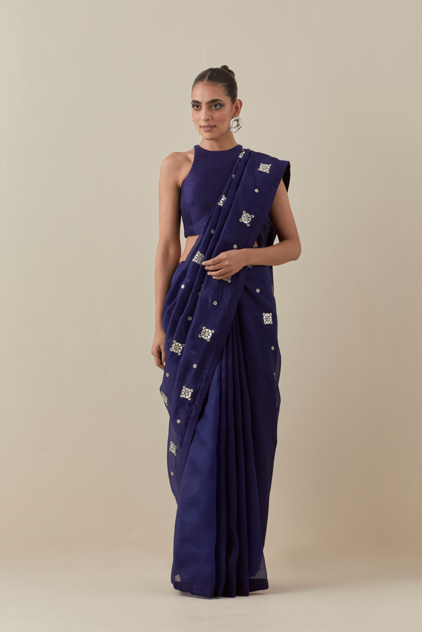 Medallion Motif Saree Set