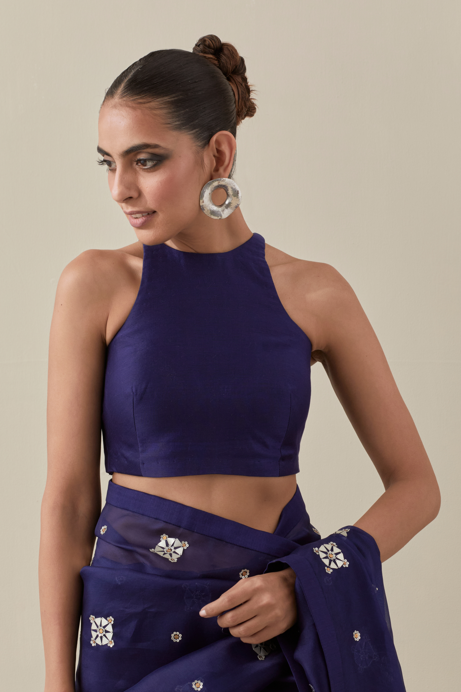 Medallion Motif Saree Set