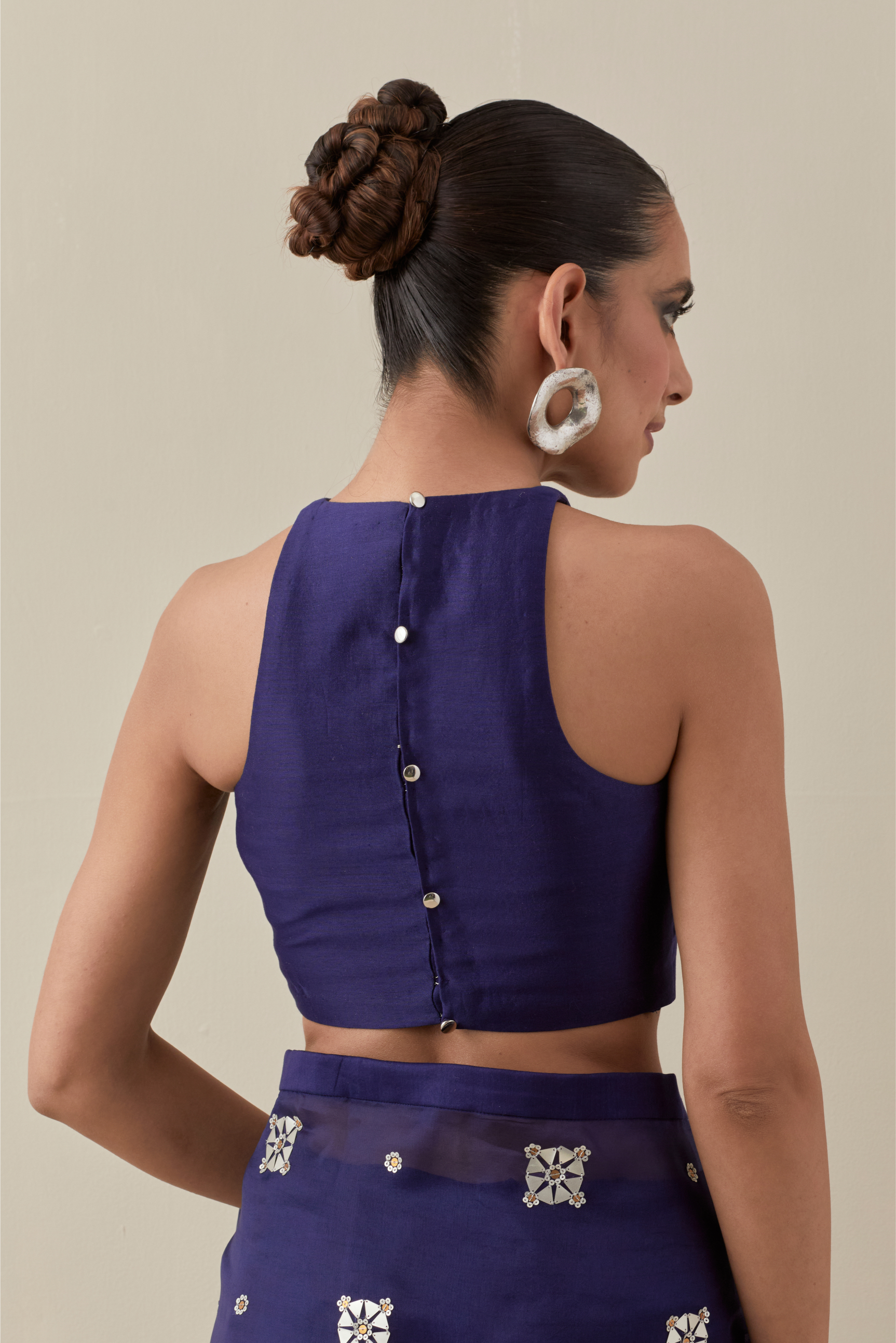 Medallion Motif Saree Set