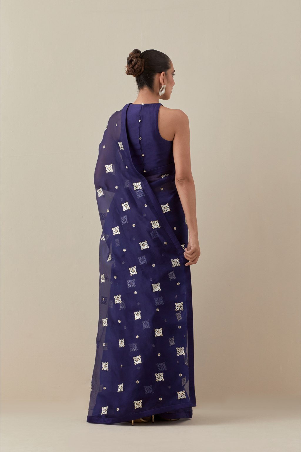 Medallion Motif Saree Set