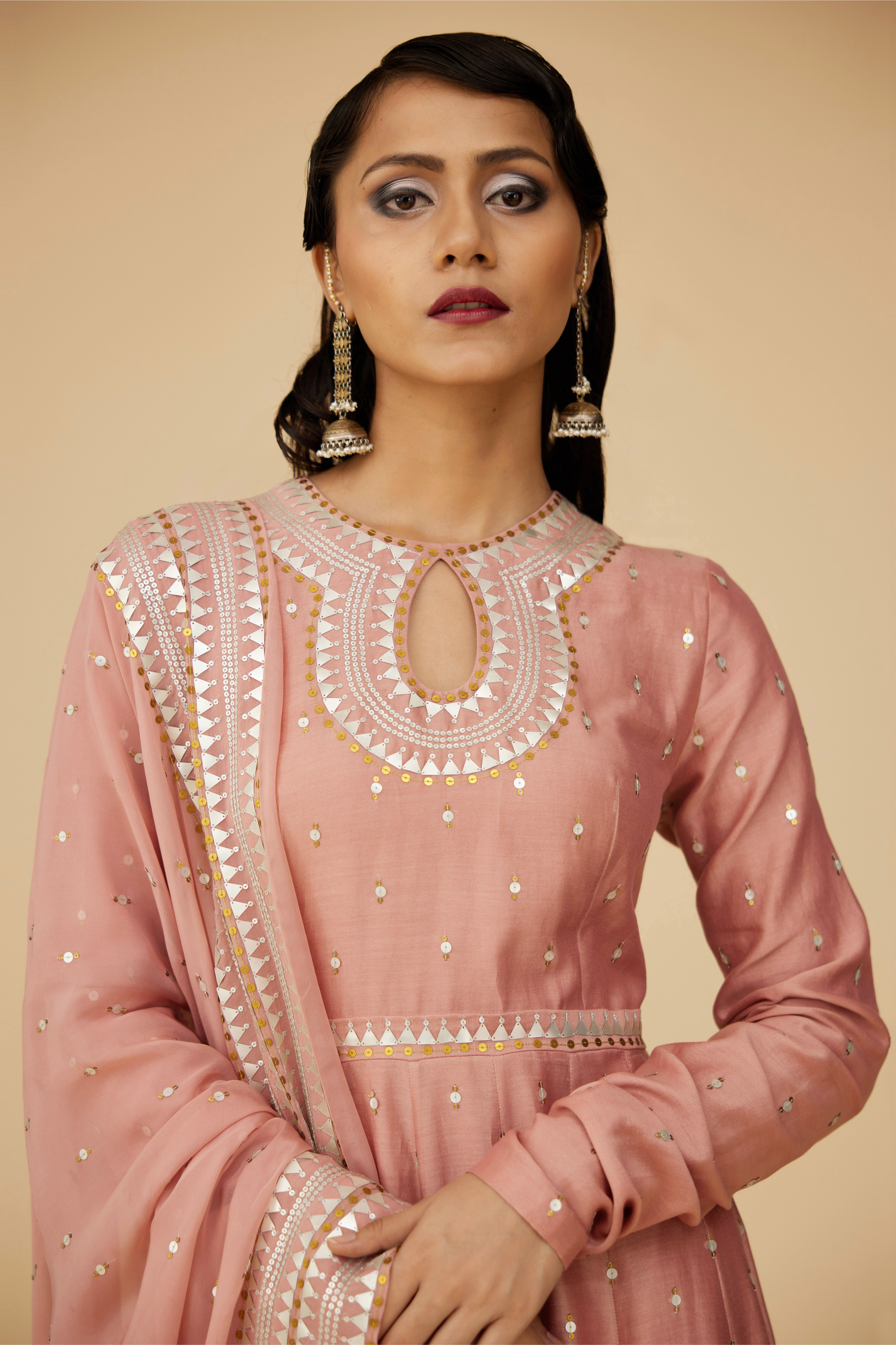 Keyhole Neckline Anarkali Set