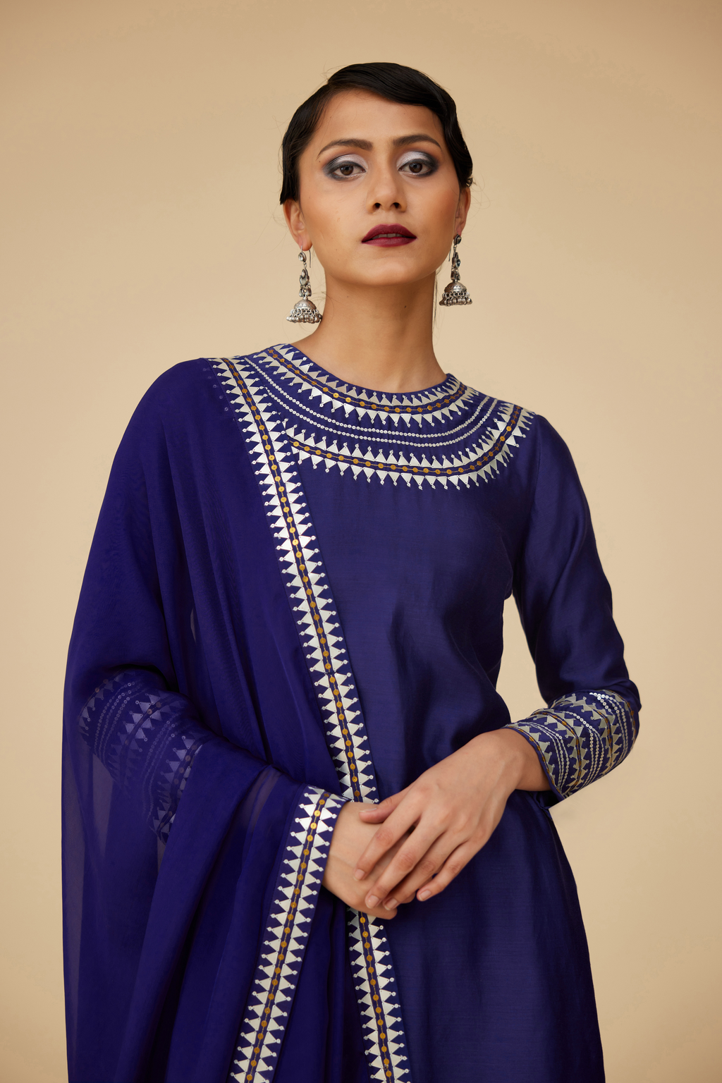 Gorget Neckline Sharara Set
