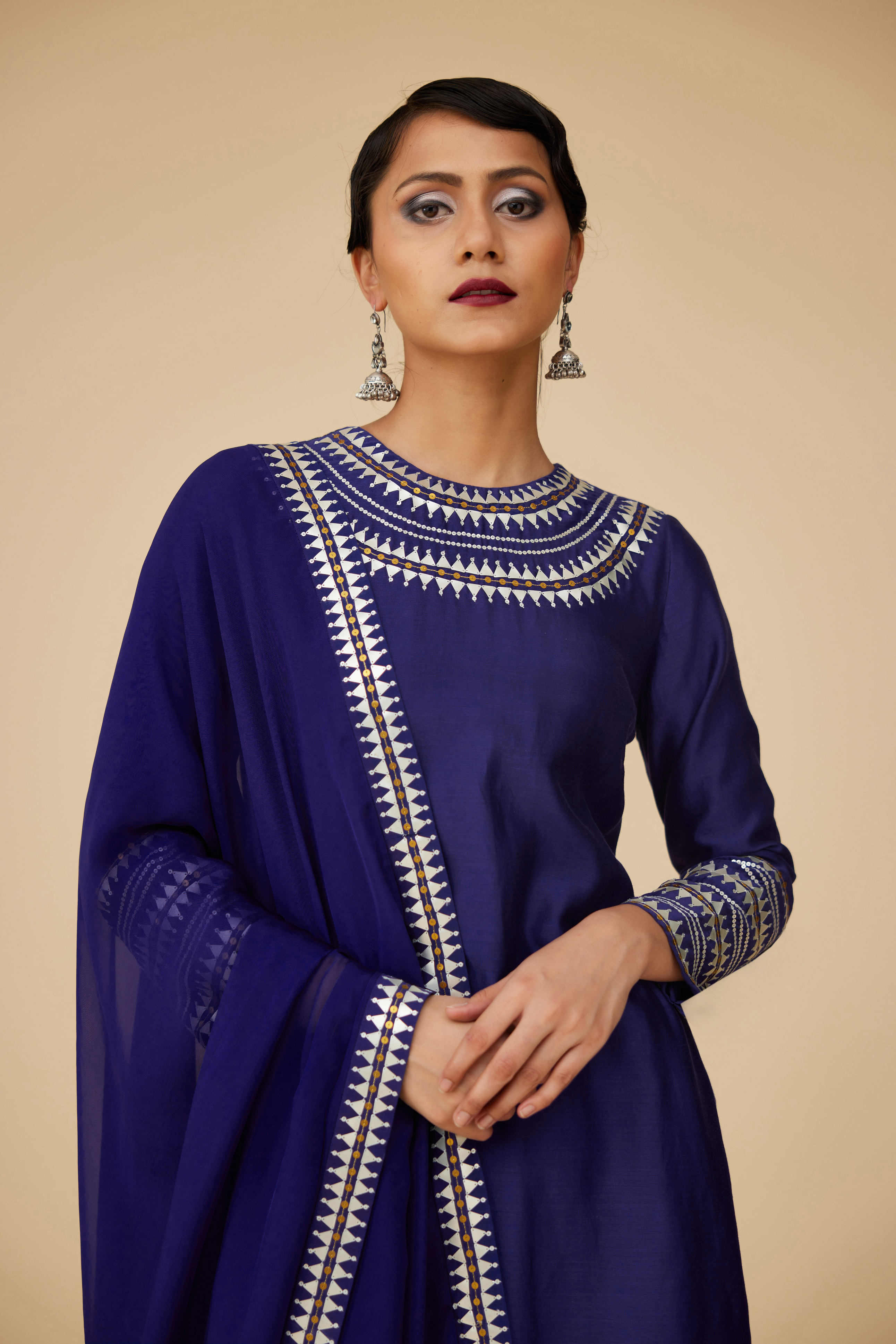 Gorget Neckline Sharara Set