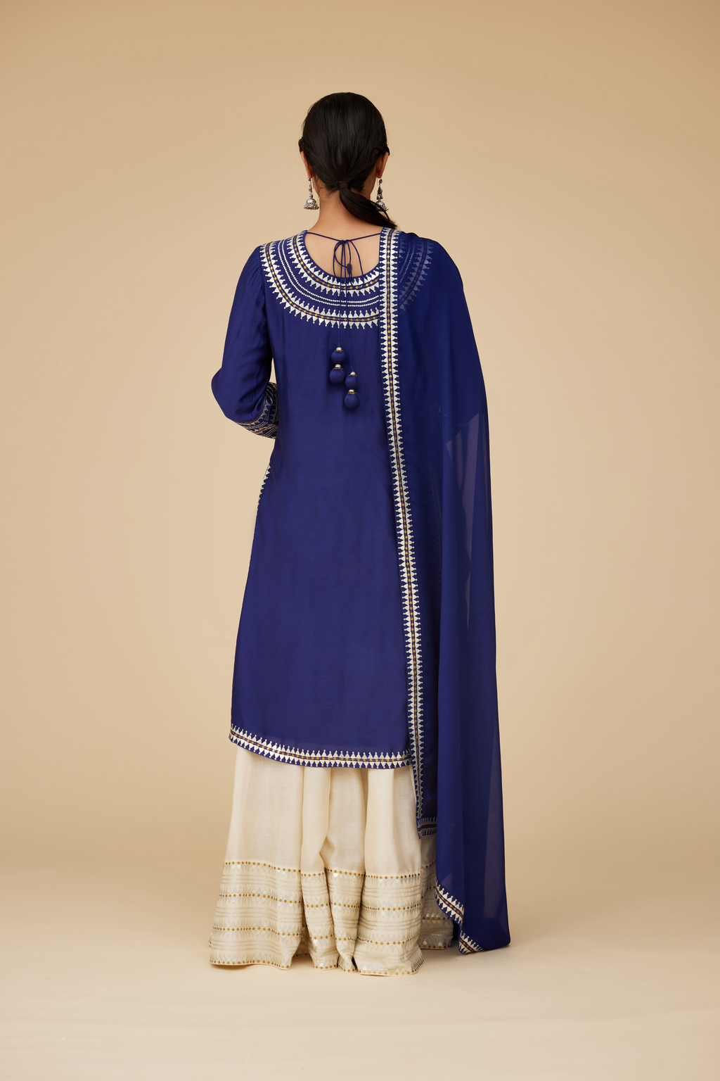 Gorget Neckline Sharara Set