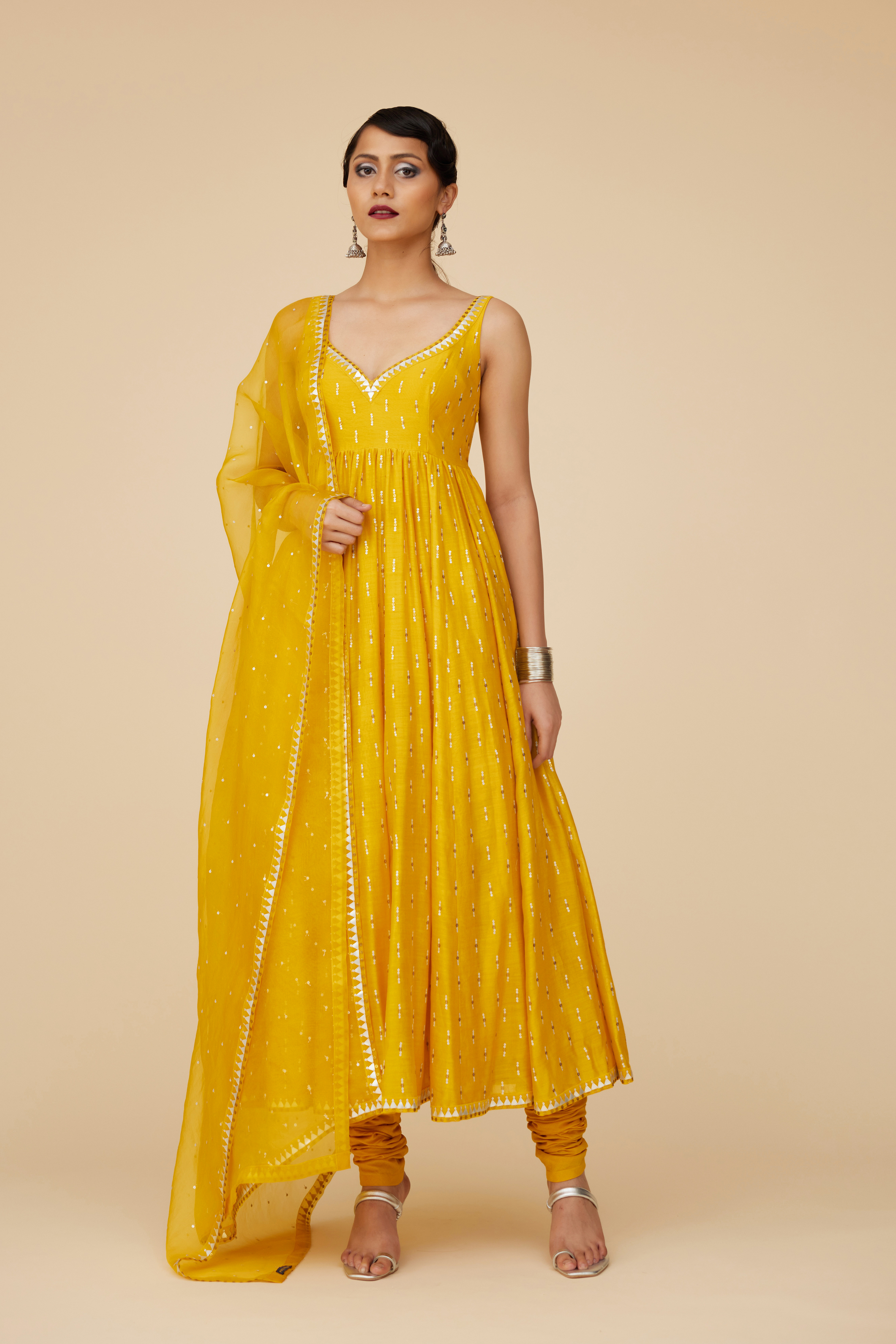 Tamarind Motif Anarkali Set