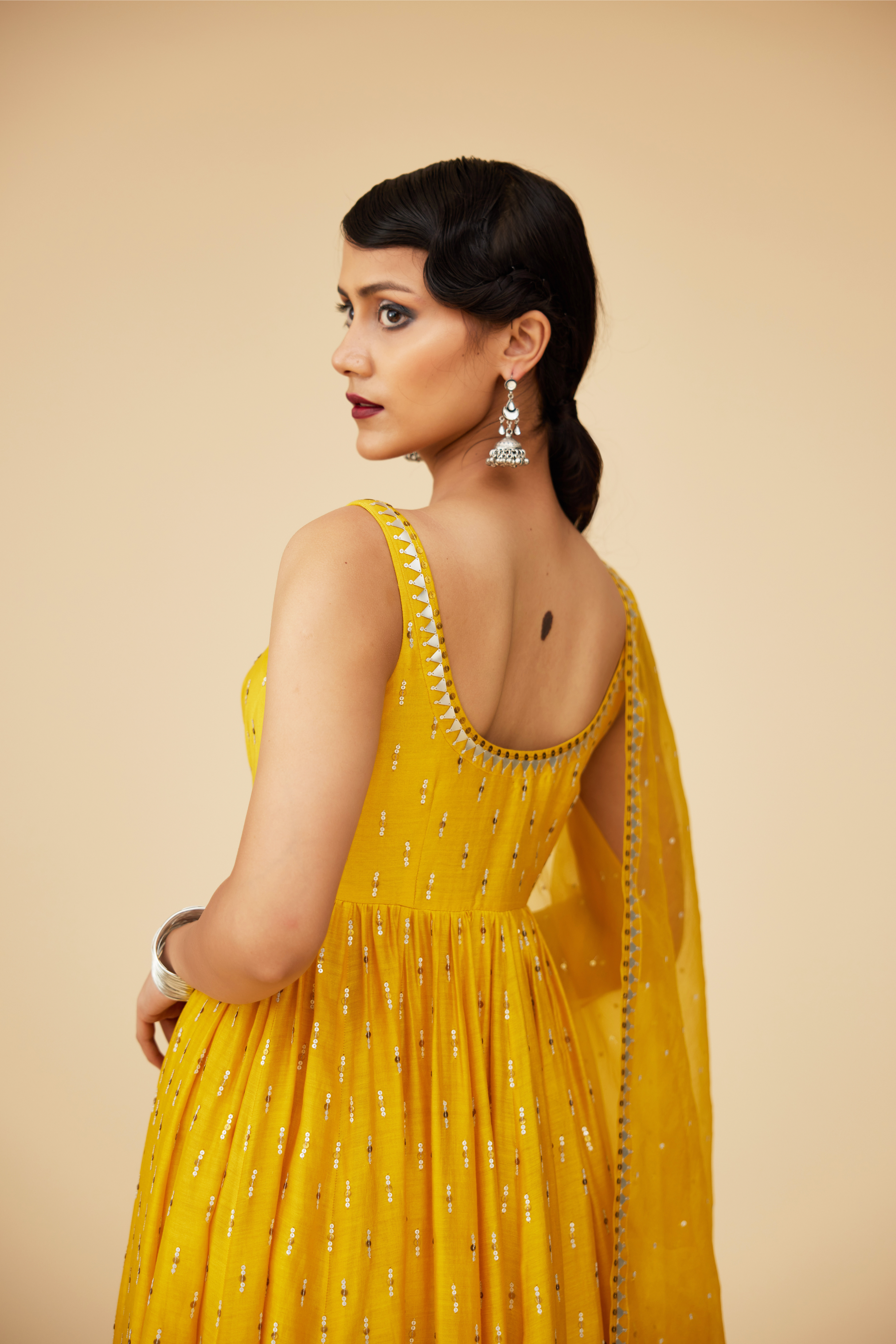 Tamarind Motif Anarkali Set