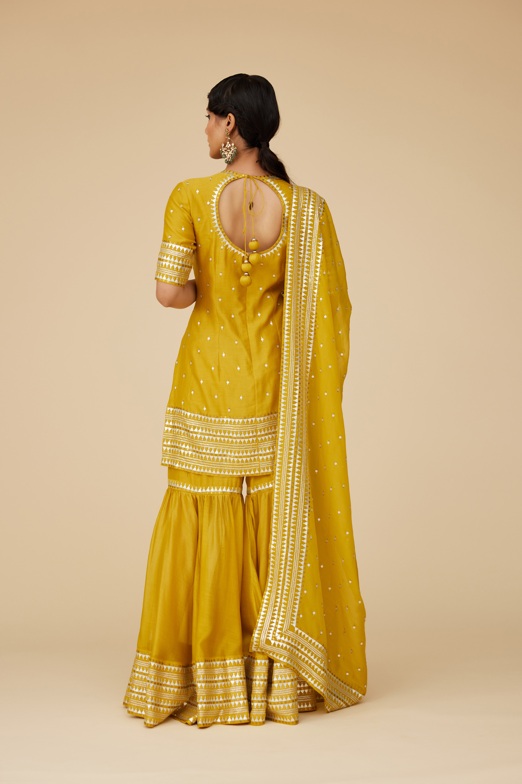 Keyhole Neckline Sharara Set