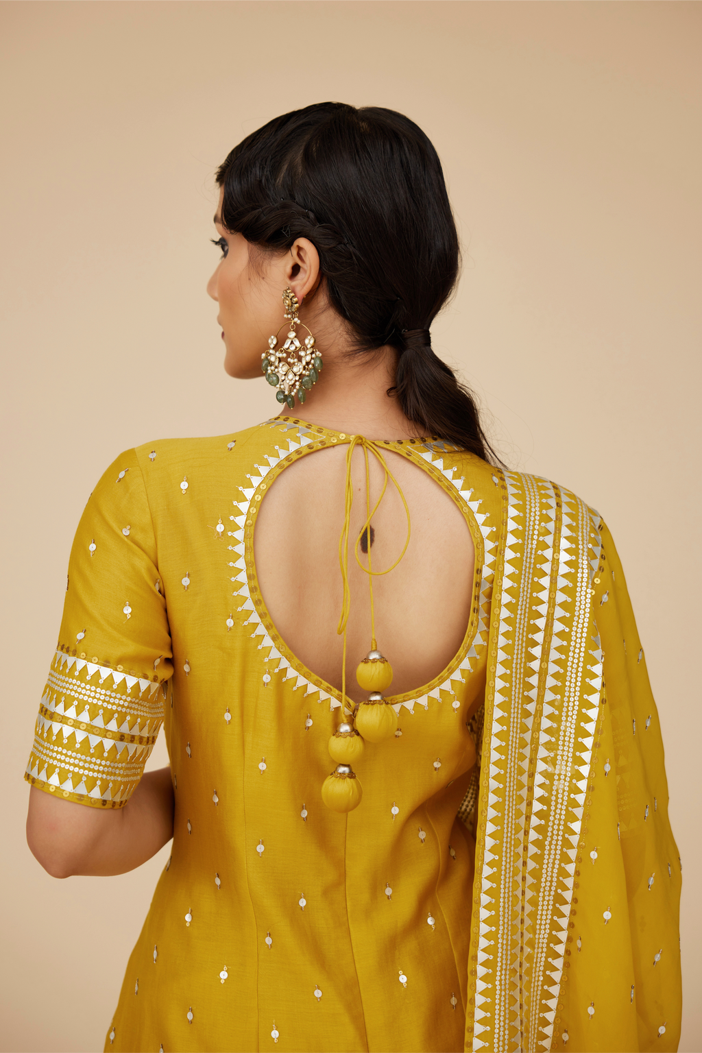 Keyhole Neckline Sharara Set