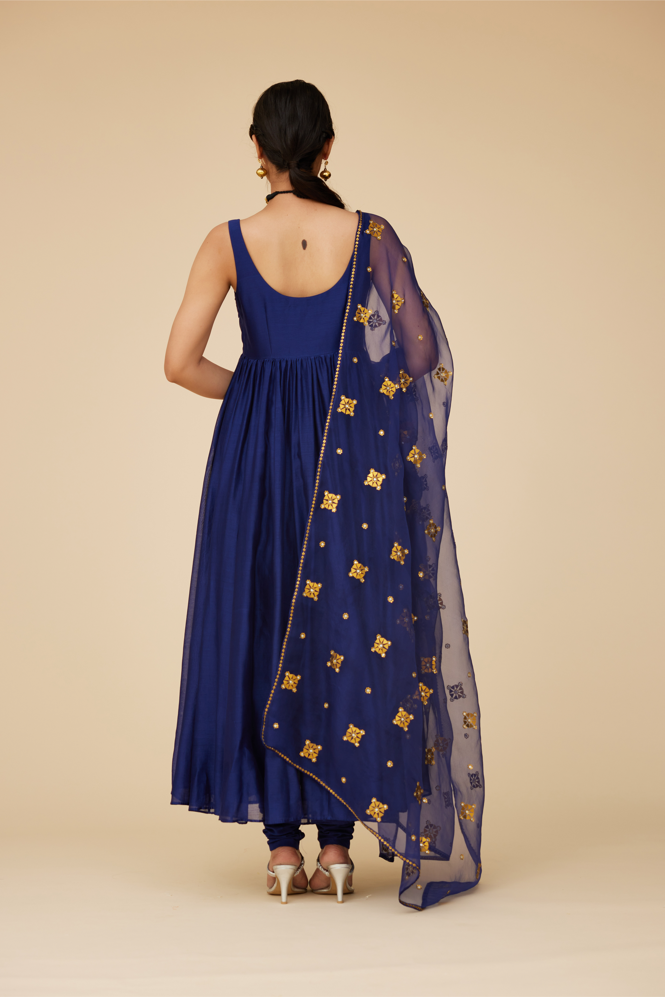 Medallion Motif Dupatta And Anarkali Set