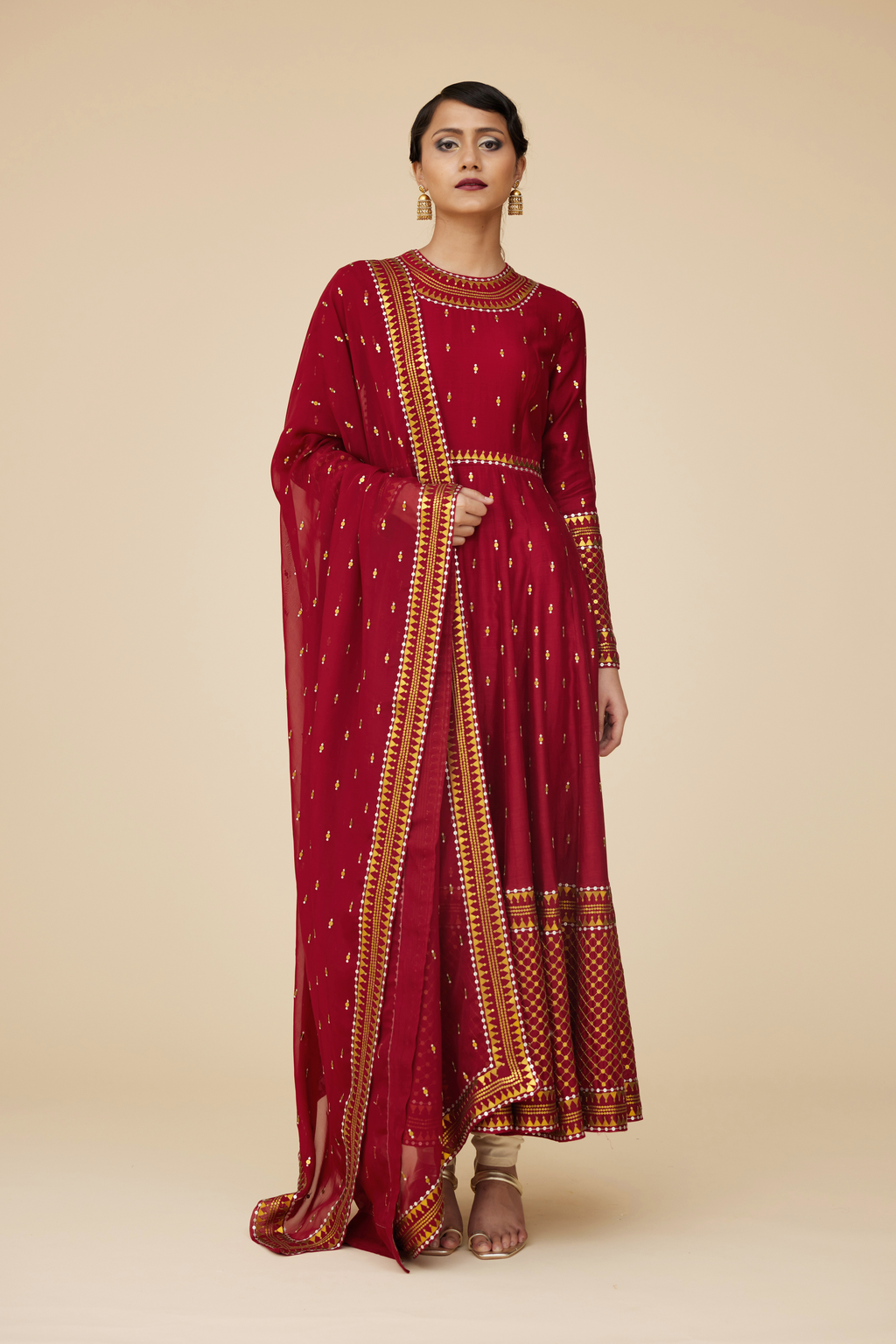 Jaal Border Anarkali Set